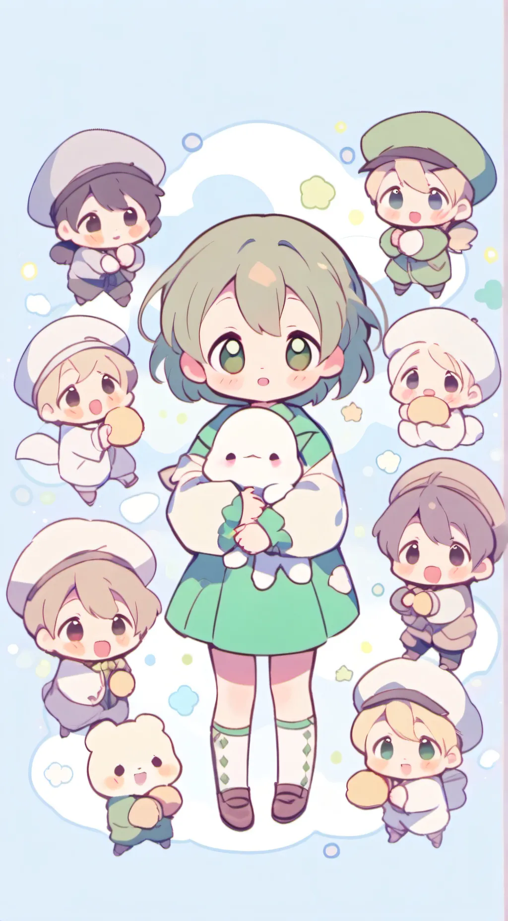 ai character: 10 bebes  background