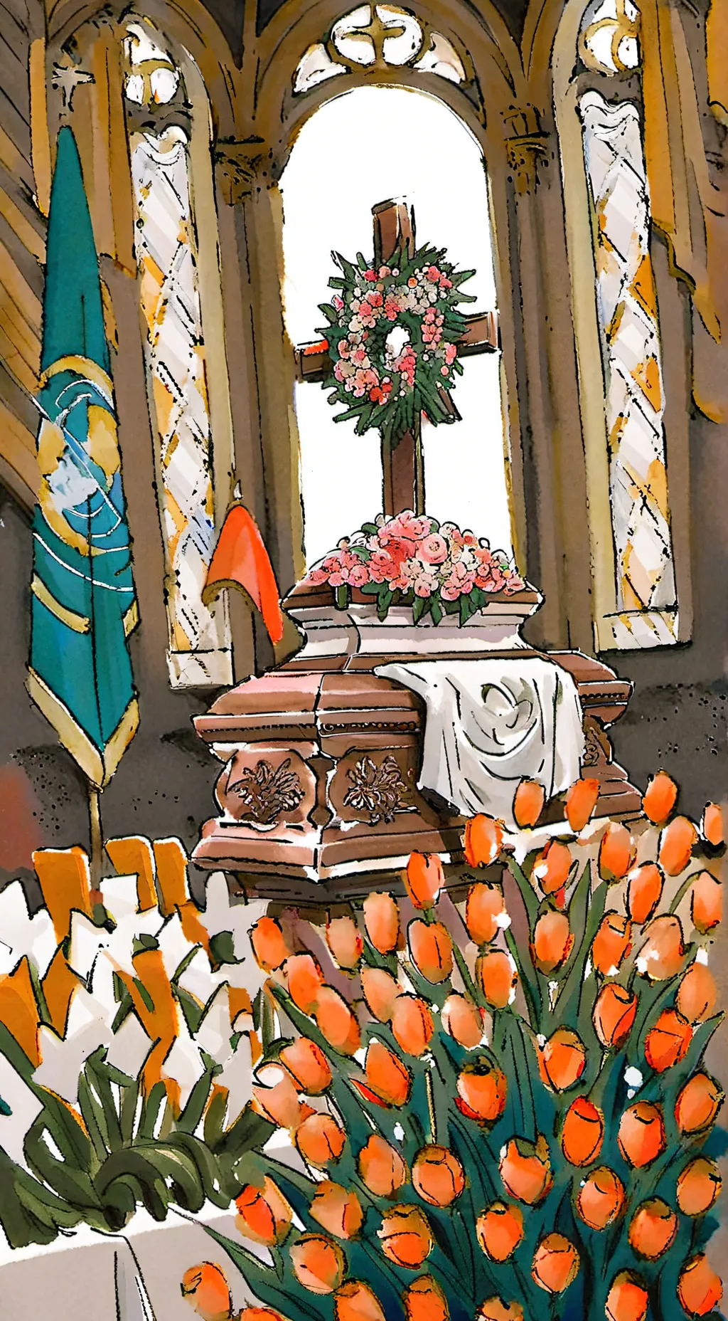 ai character: Jinu funeral background