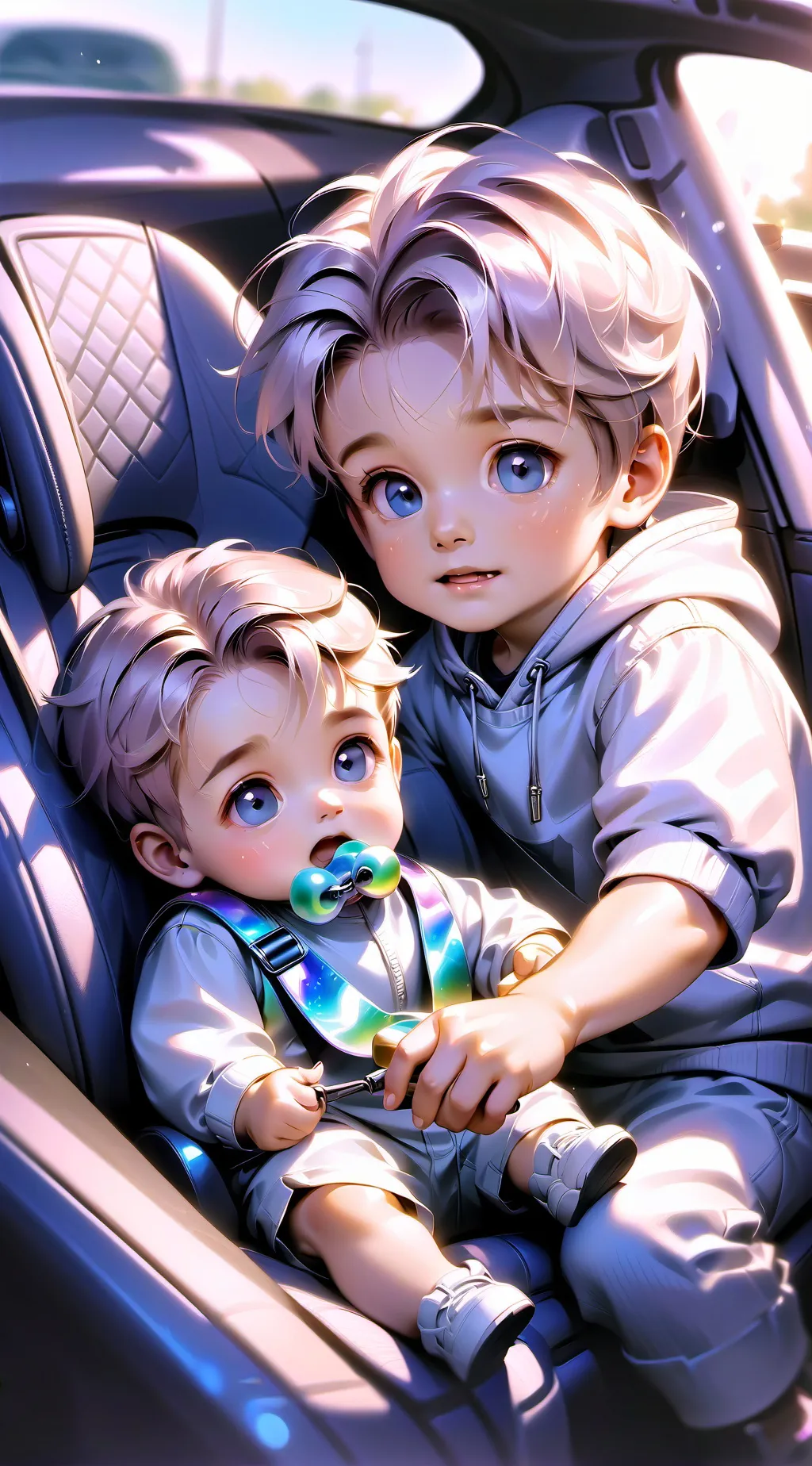 ai character: your two kids  background