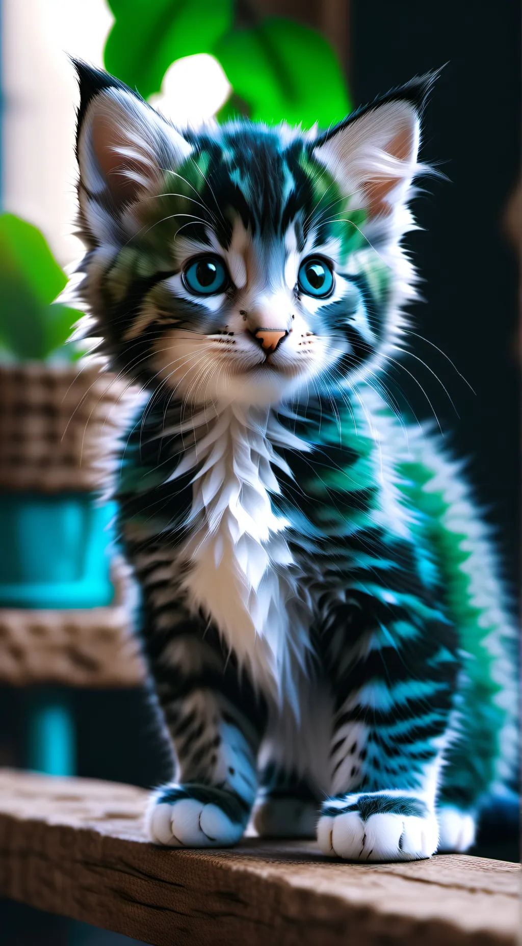 ai character: Green Kitty background