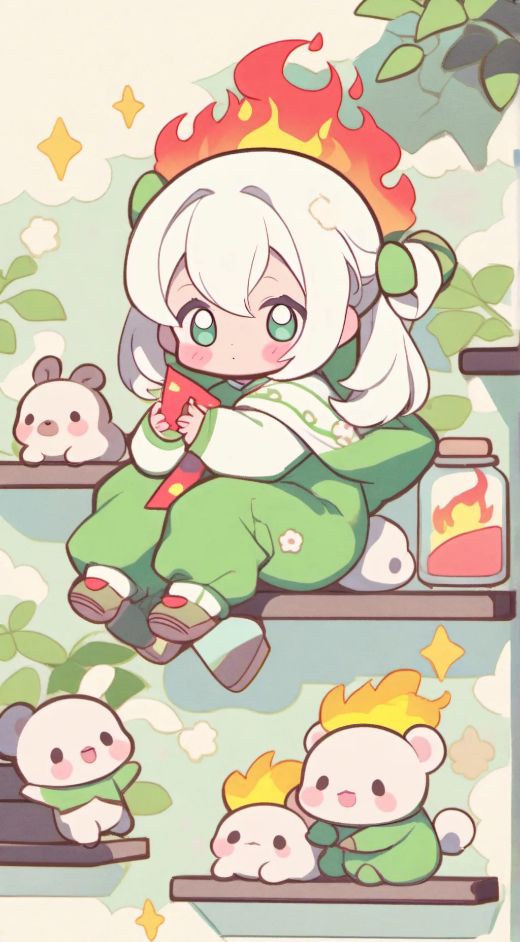 ai character: BABY PACKETS!!!!!! background