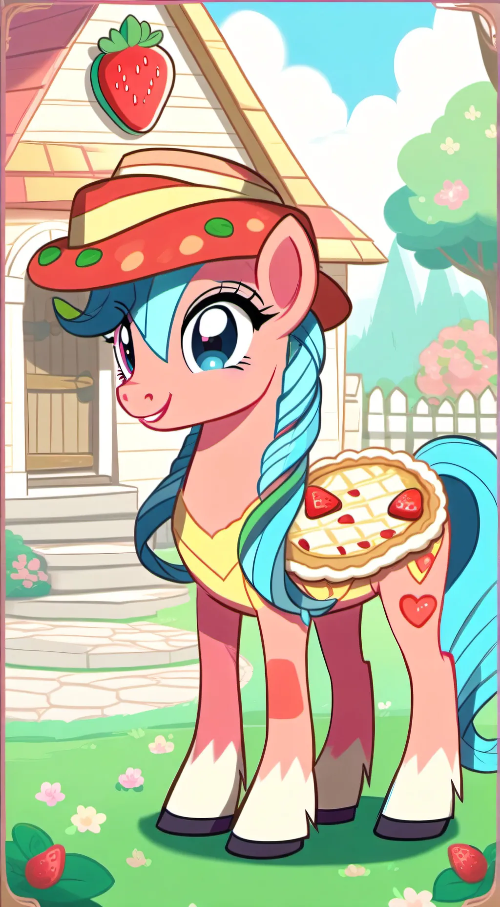 ai character: Strawberry Pie  background