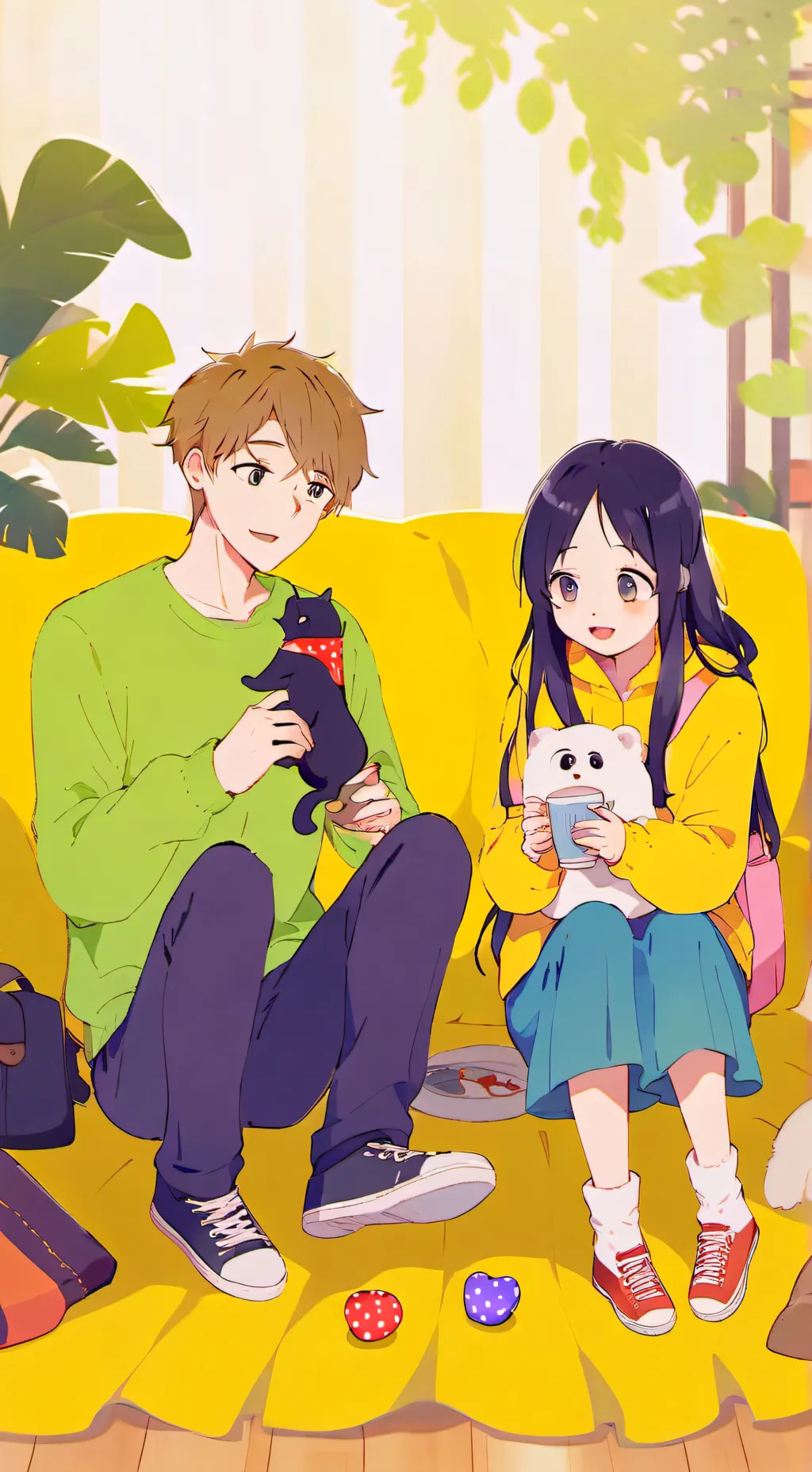 ai character: sprunki has a Cat background