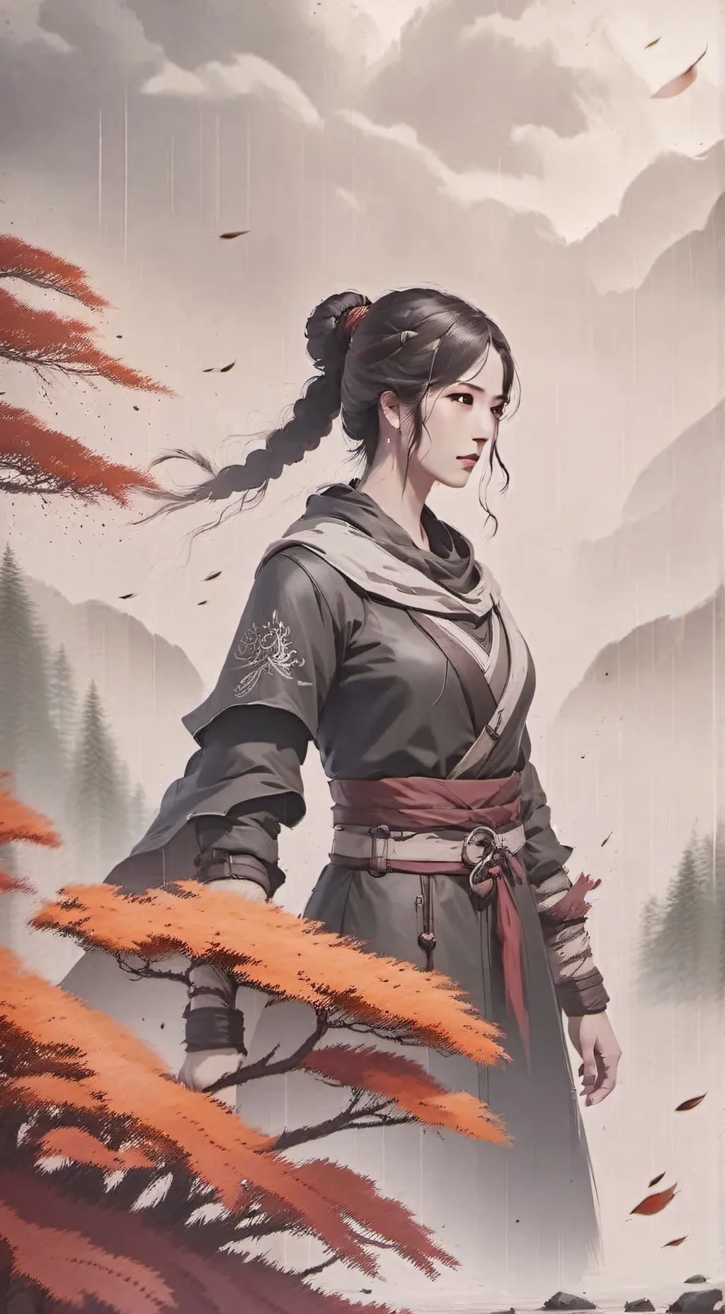 ai character: Elma pretty blood background