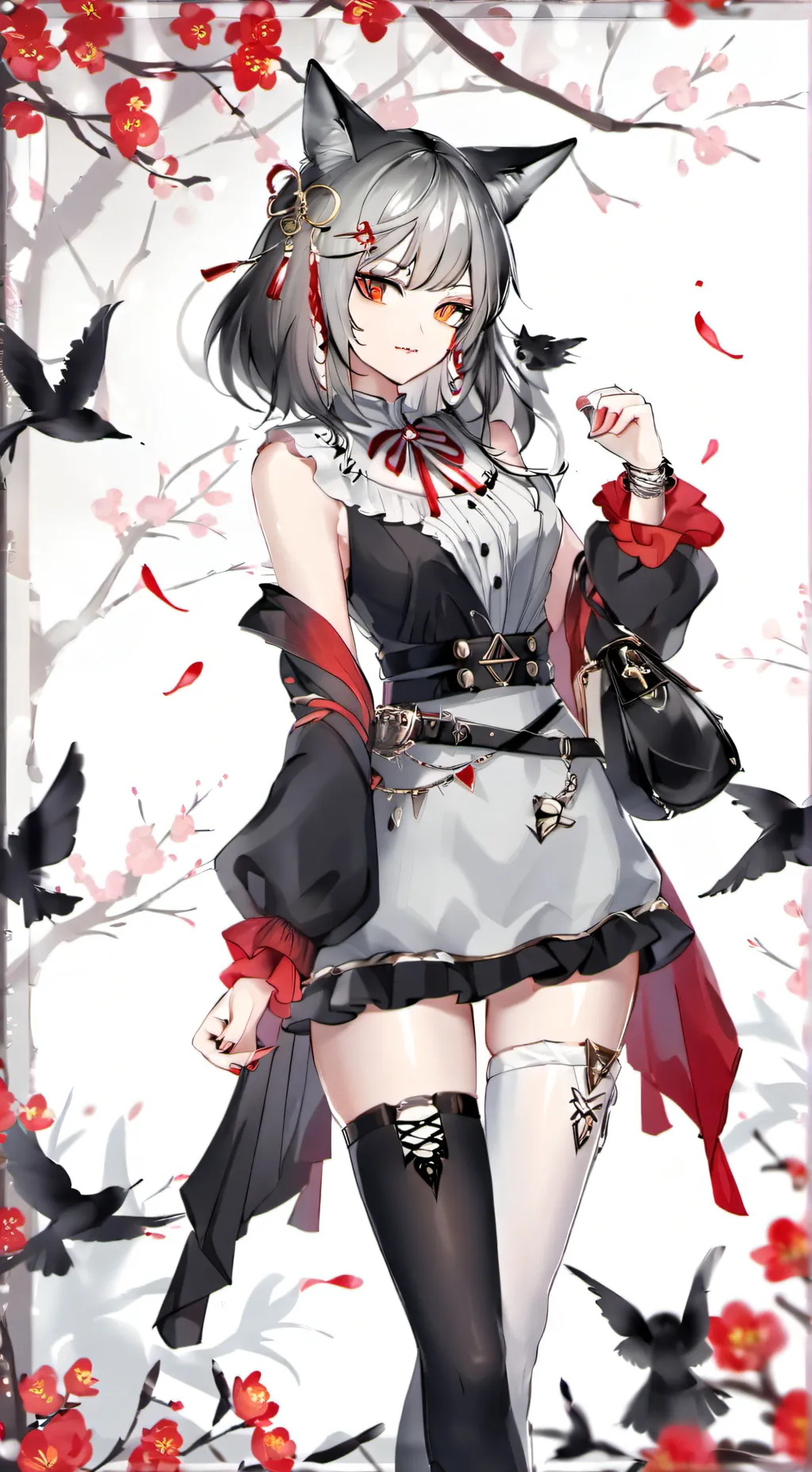 ai character: Marie the goth cat background