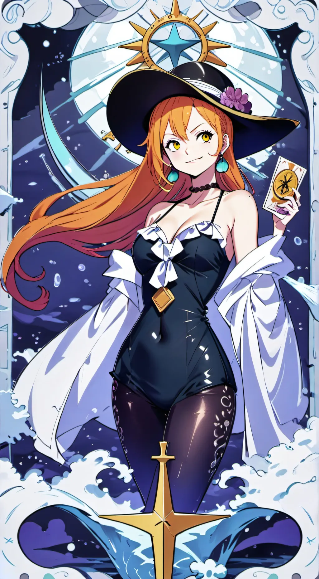 ai character: NAMI ONE PIECE background