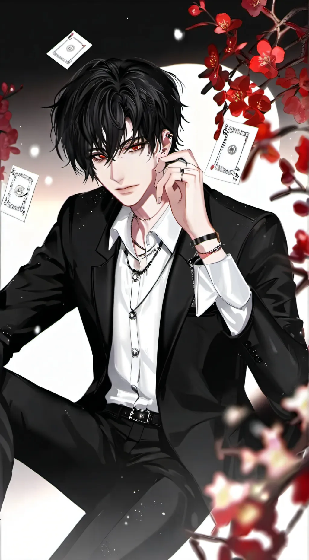 ai character: >°*-•𝑫𝒂𝒎𝒐𝒏•-*°< background