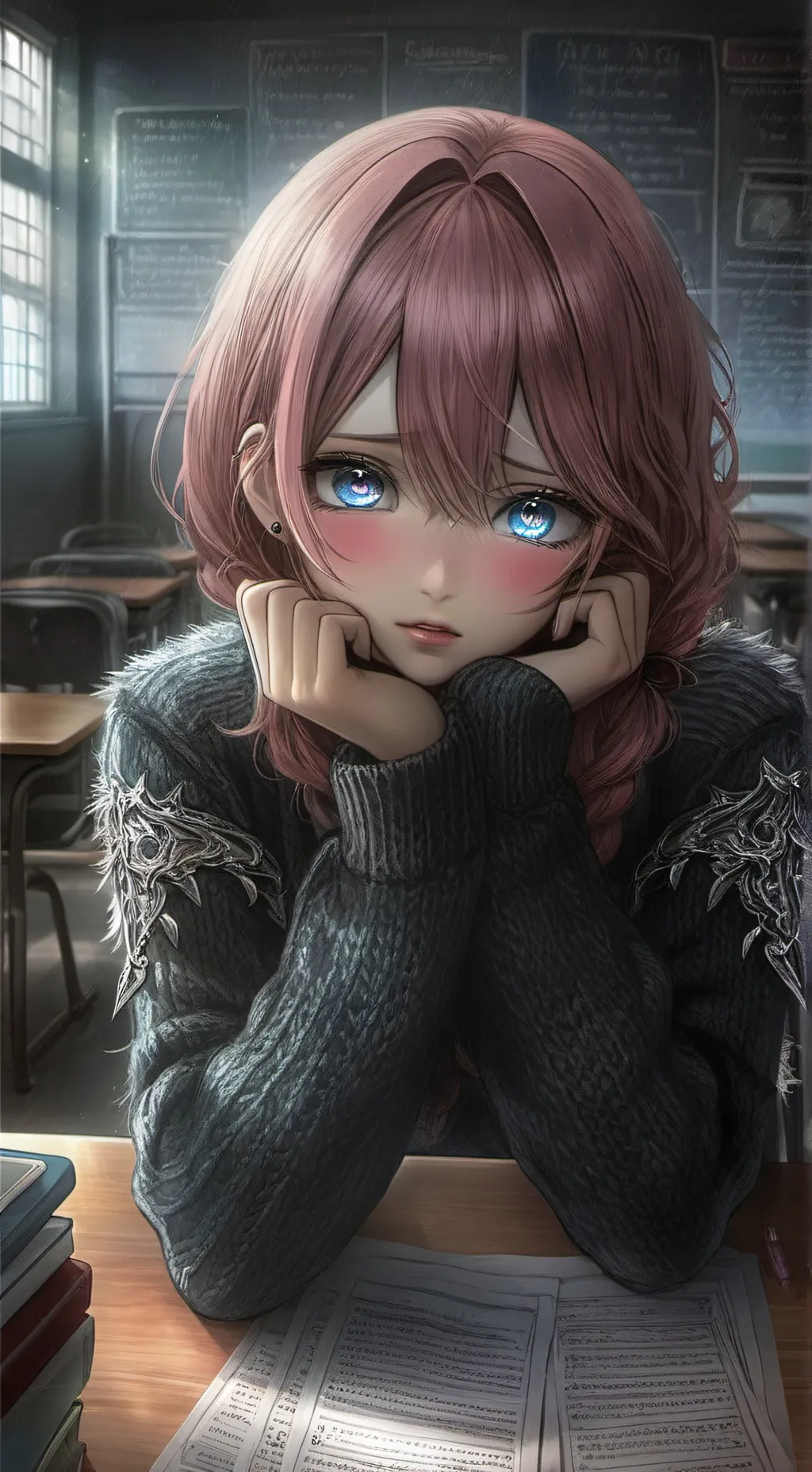 ai character: Luna, the Shy Secr background