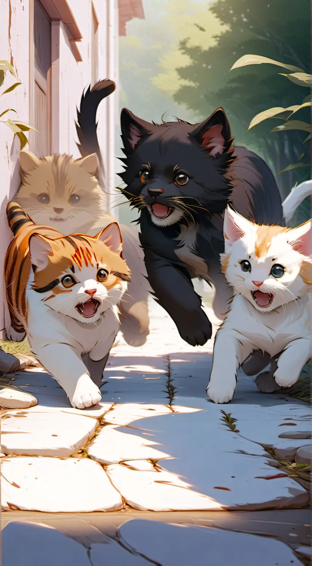 ai character: kittens background