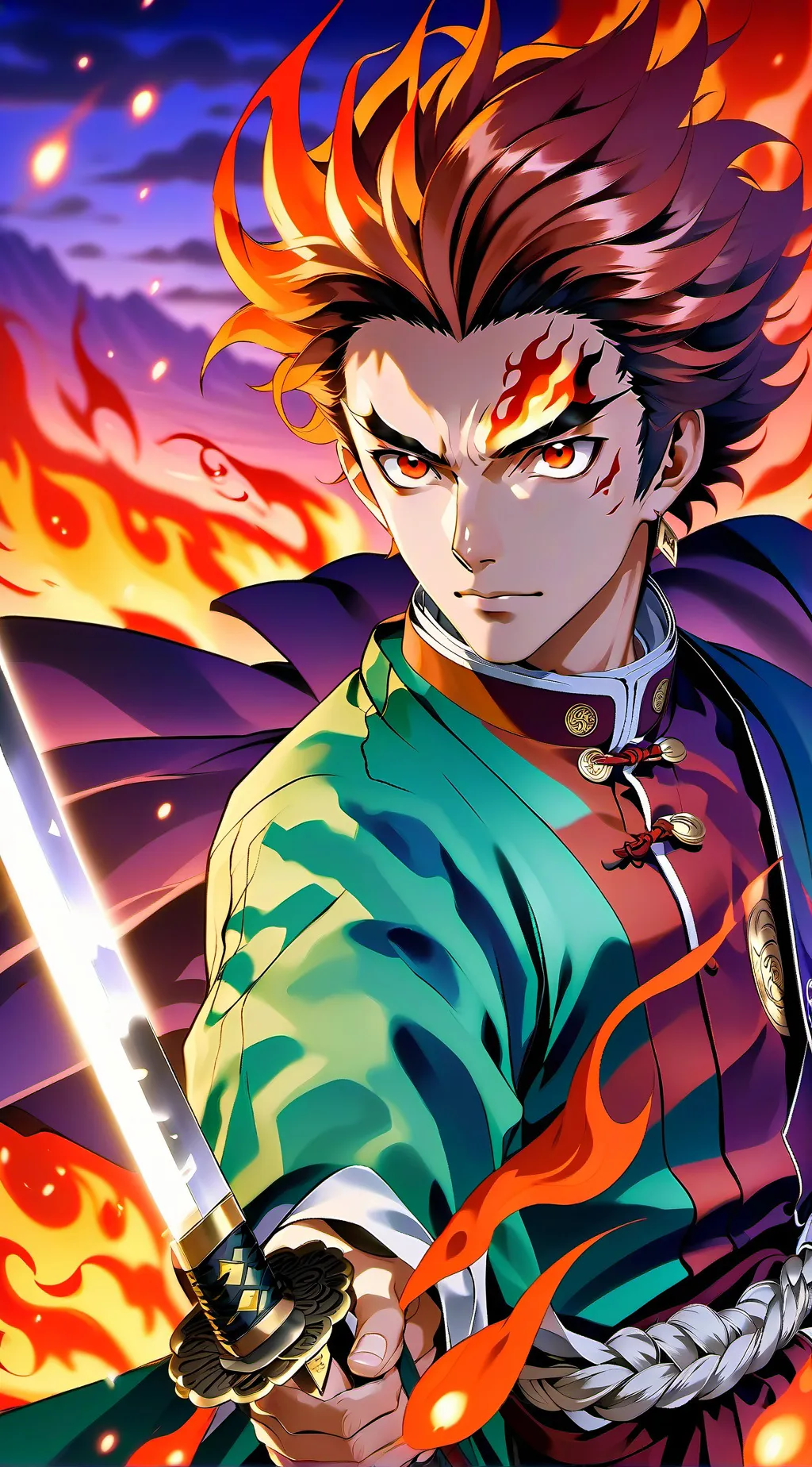 ai character: Kyojuro Rengoku background