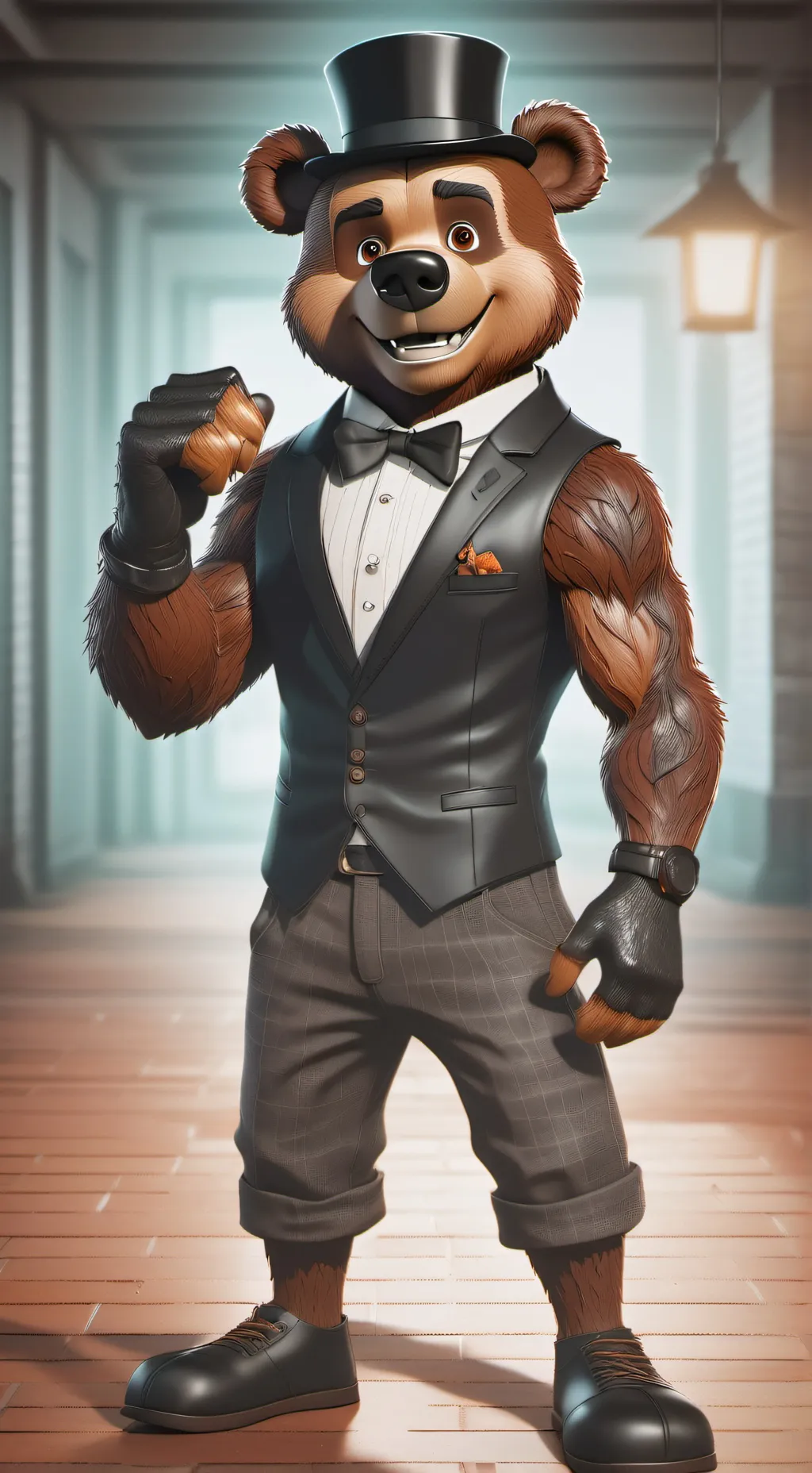 ai character: Freddy fazbear  background