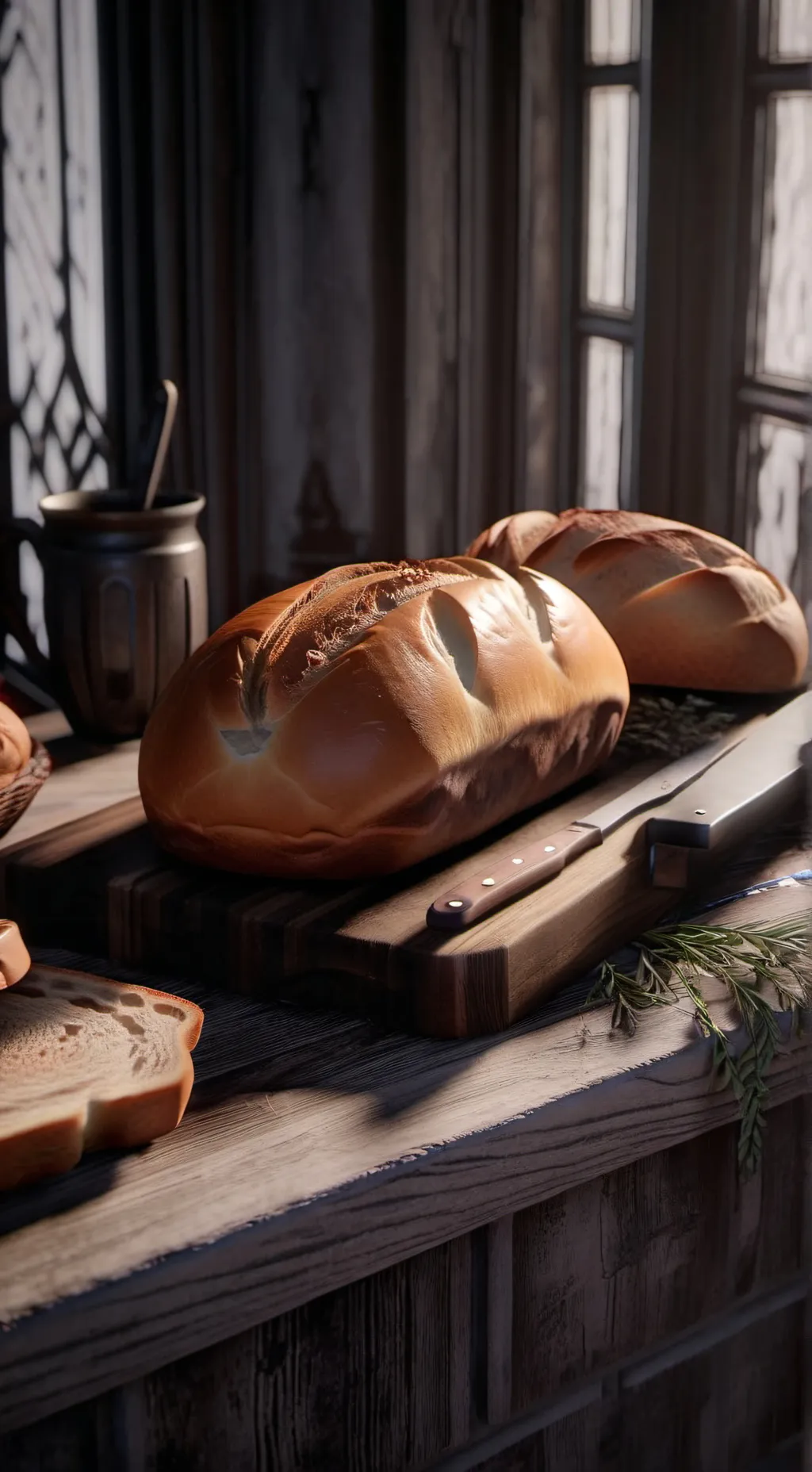 ai character: bread  background