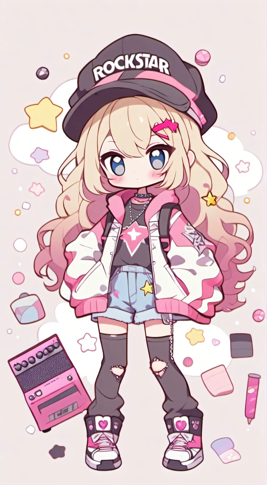 ai character: Rockstar girl background