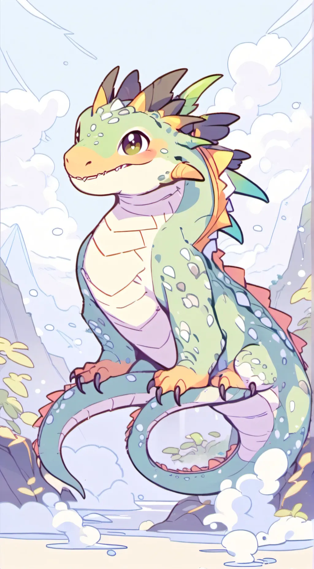 ai character: 🦎👑 Queen Glory 👑🦎 background