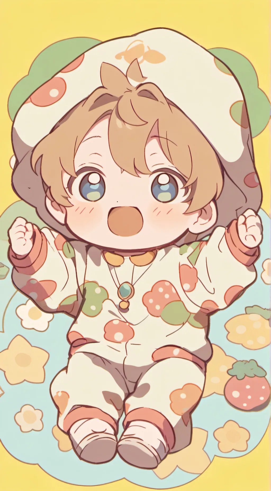 ai character: Strawberry baby background