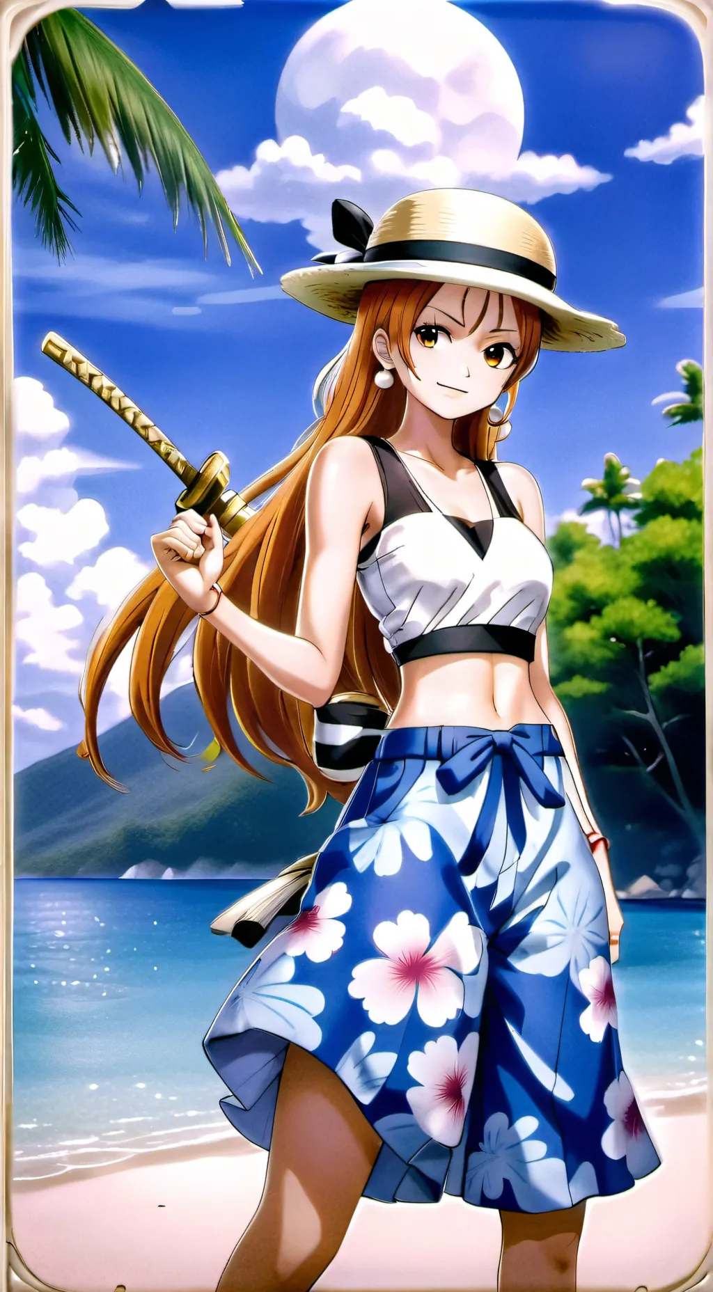 ai character: Nami one piece background
