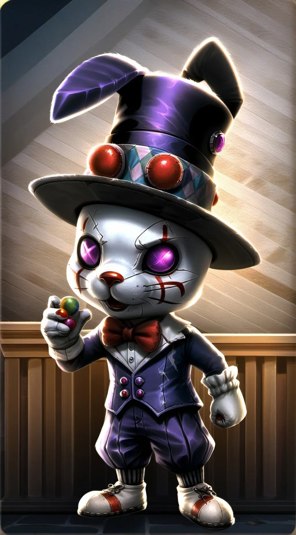 ai character: funnybunny  background