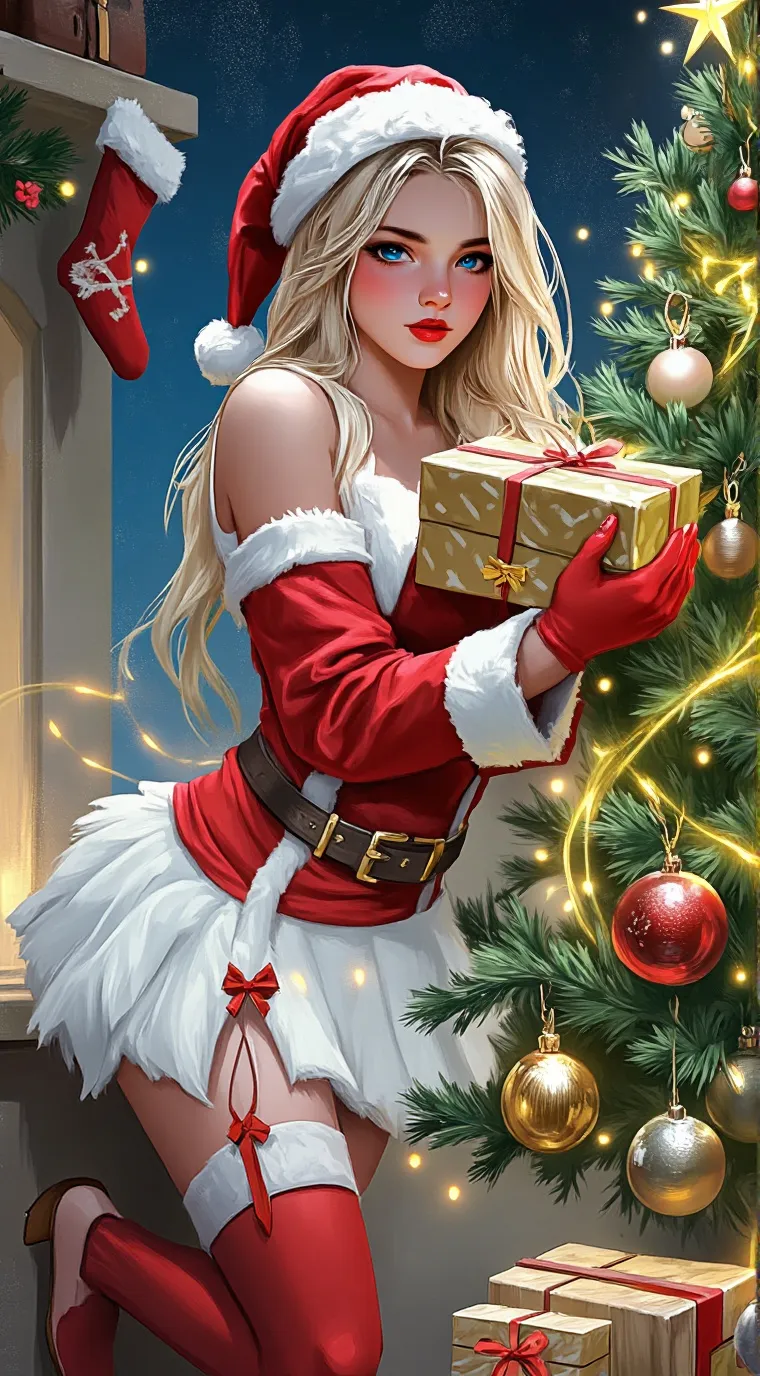 ai character: Santa's wife  background