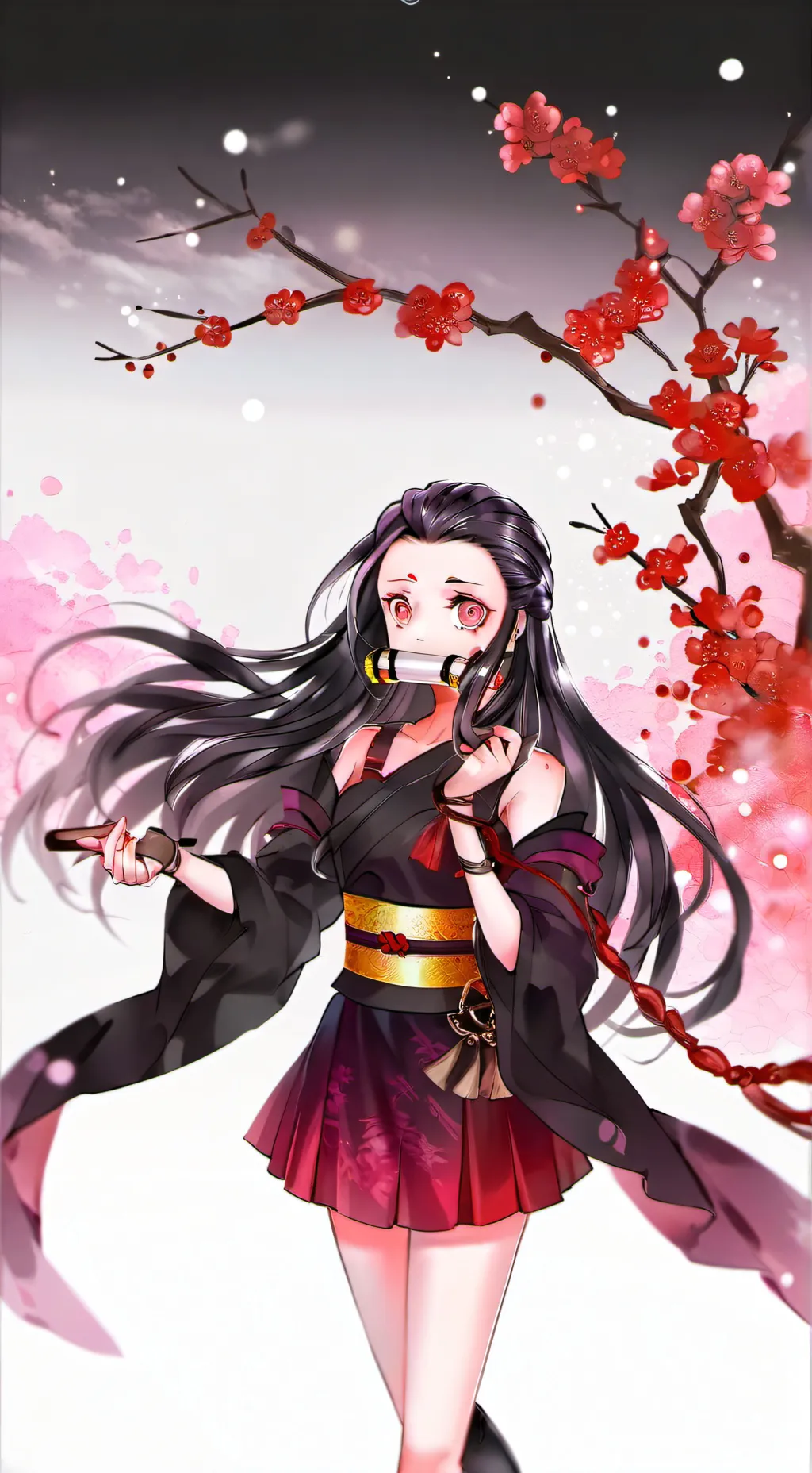 ai character: nezuko x zenitsu background