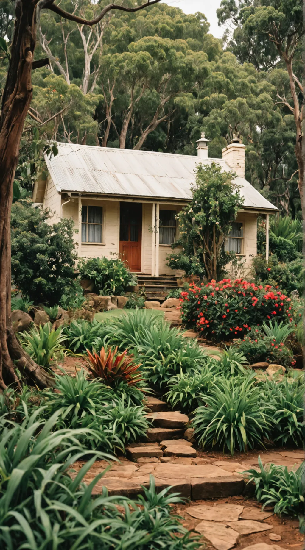 ai character: 1986 cottage background