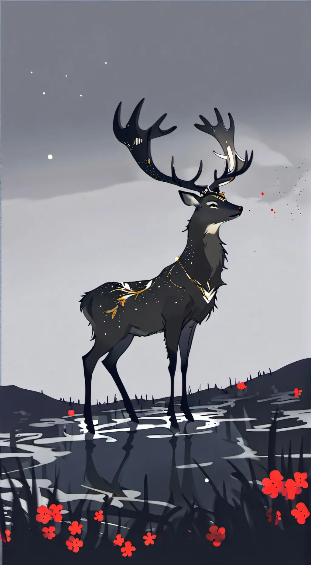 ai character: 99 days in forest background