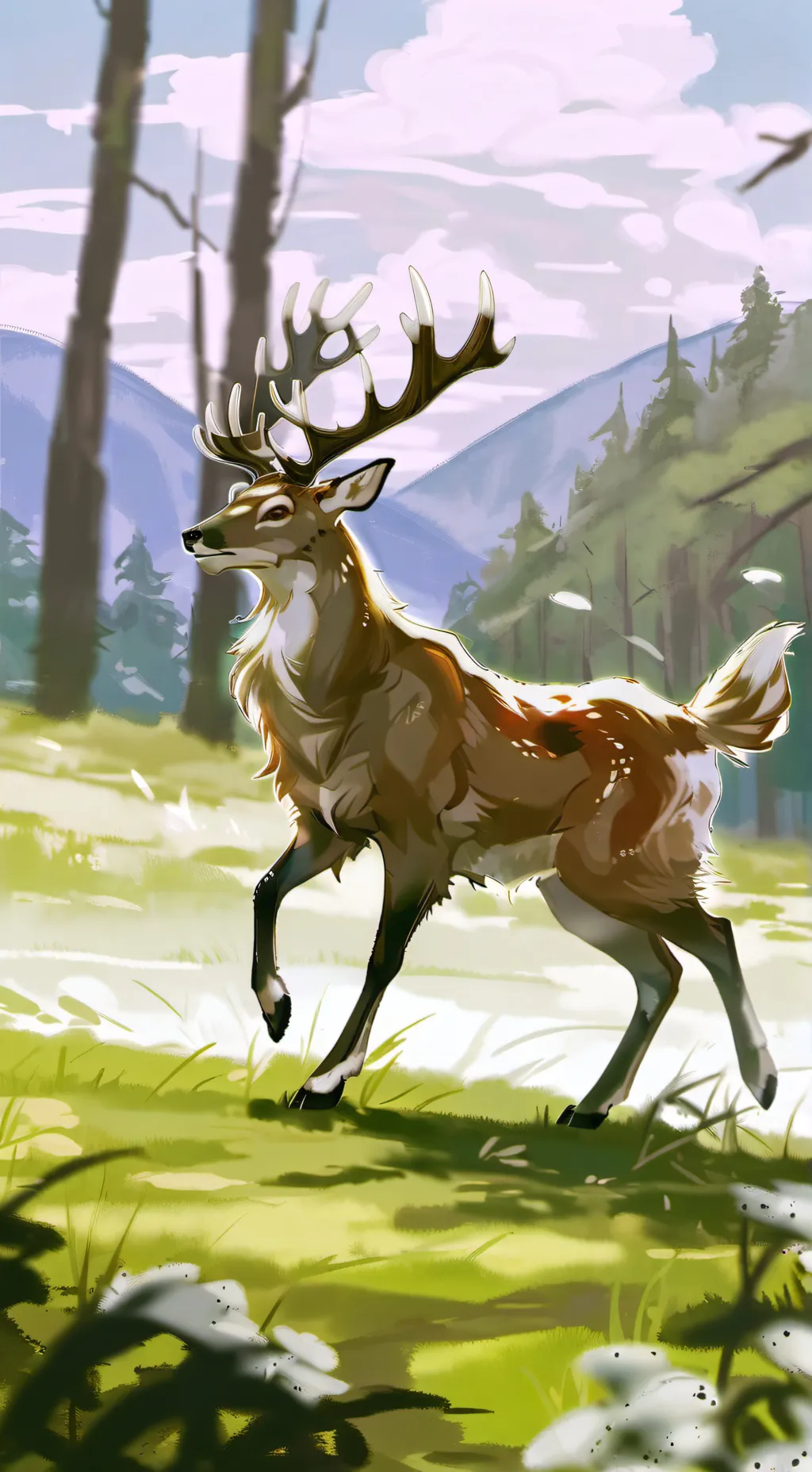 ai character: strange deer background