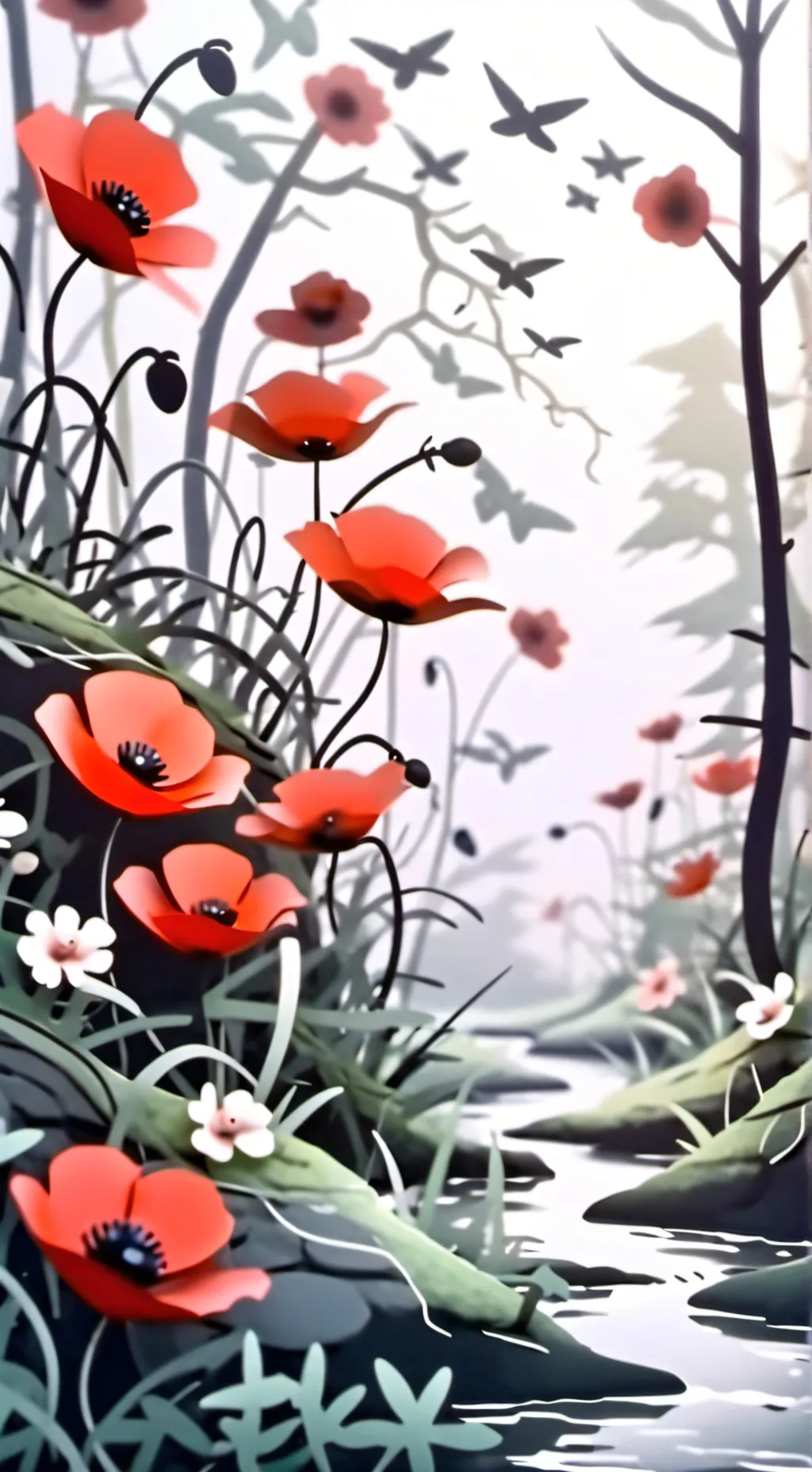 ai character: Поппи плейтайм 3 background