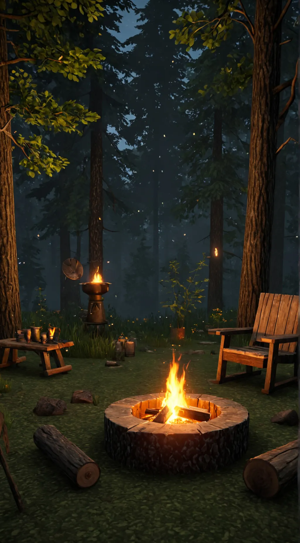 ai character: 🔥- 99 Nights - 🦌 background