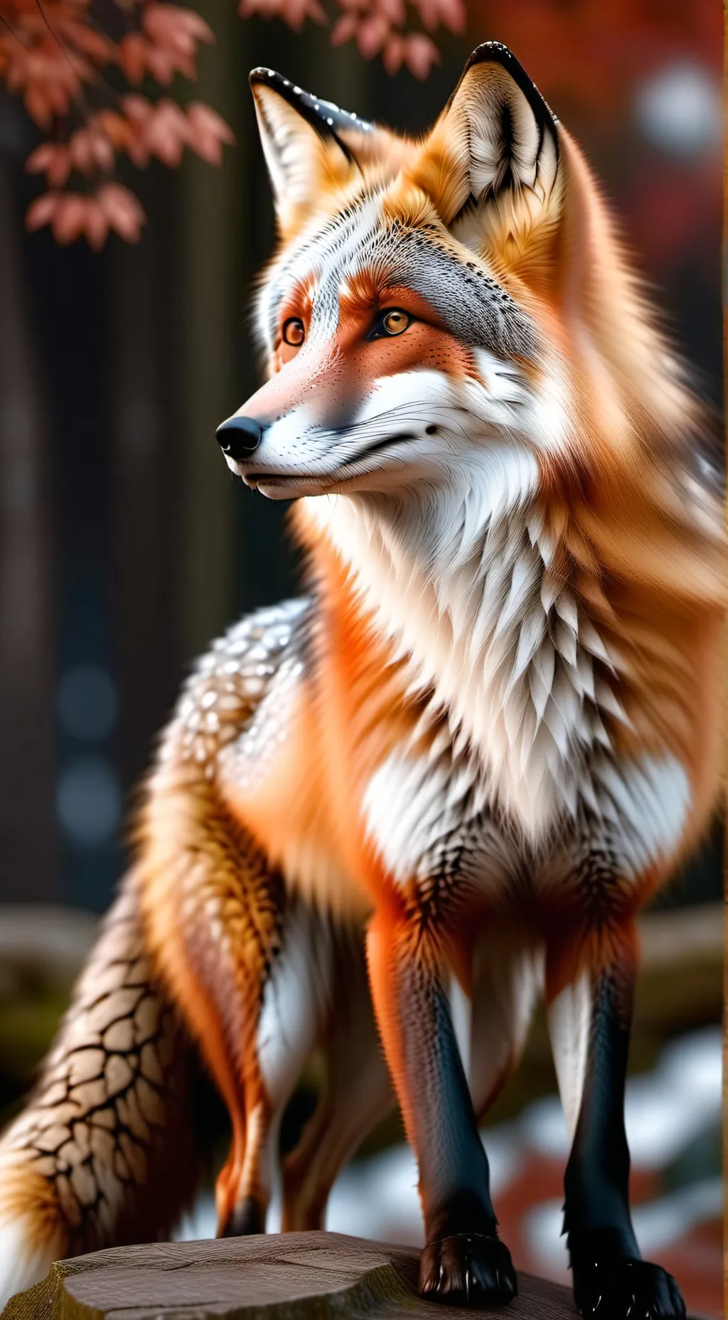 ai character: giant fox  background
