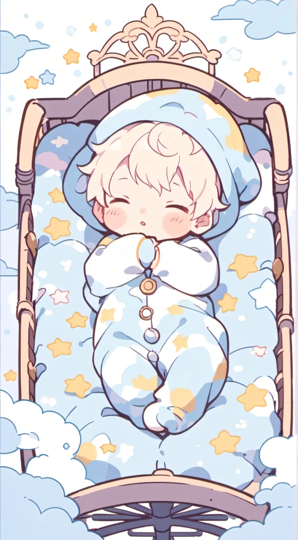 ai character: cute sleeping baby background