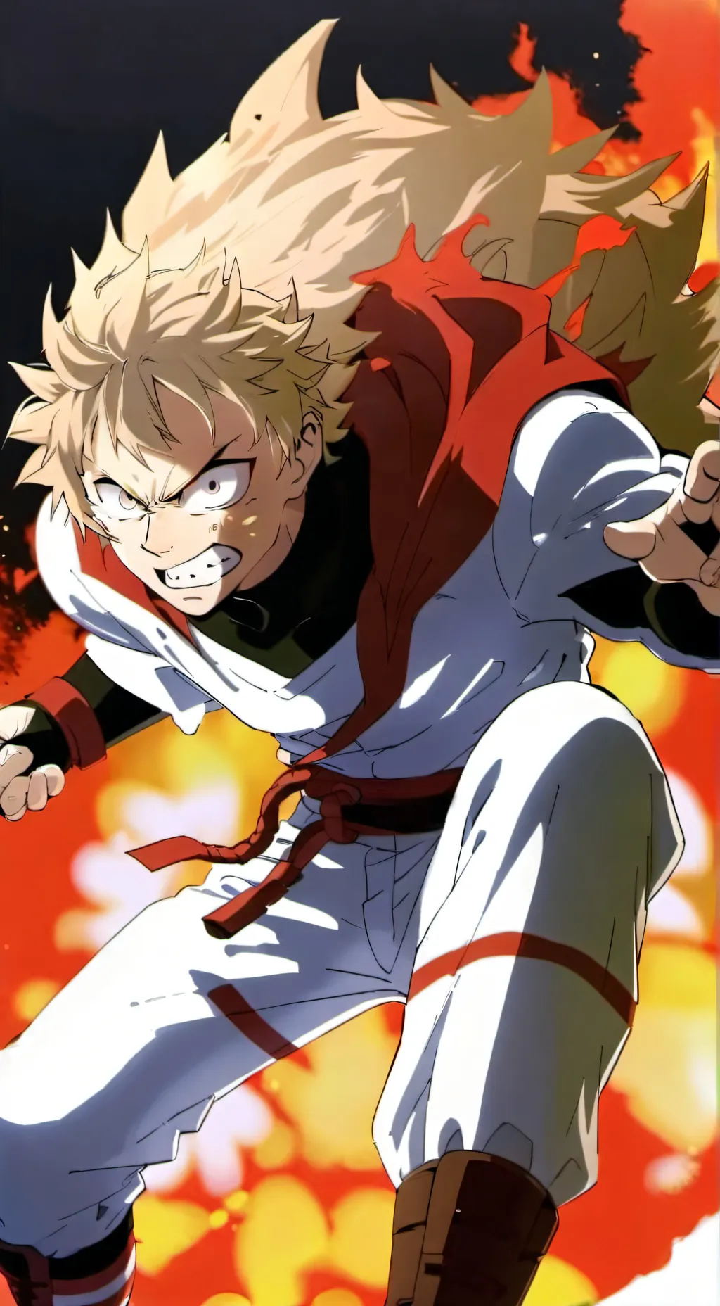 ai character: Bakugo snaps background