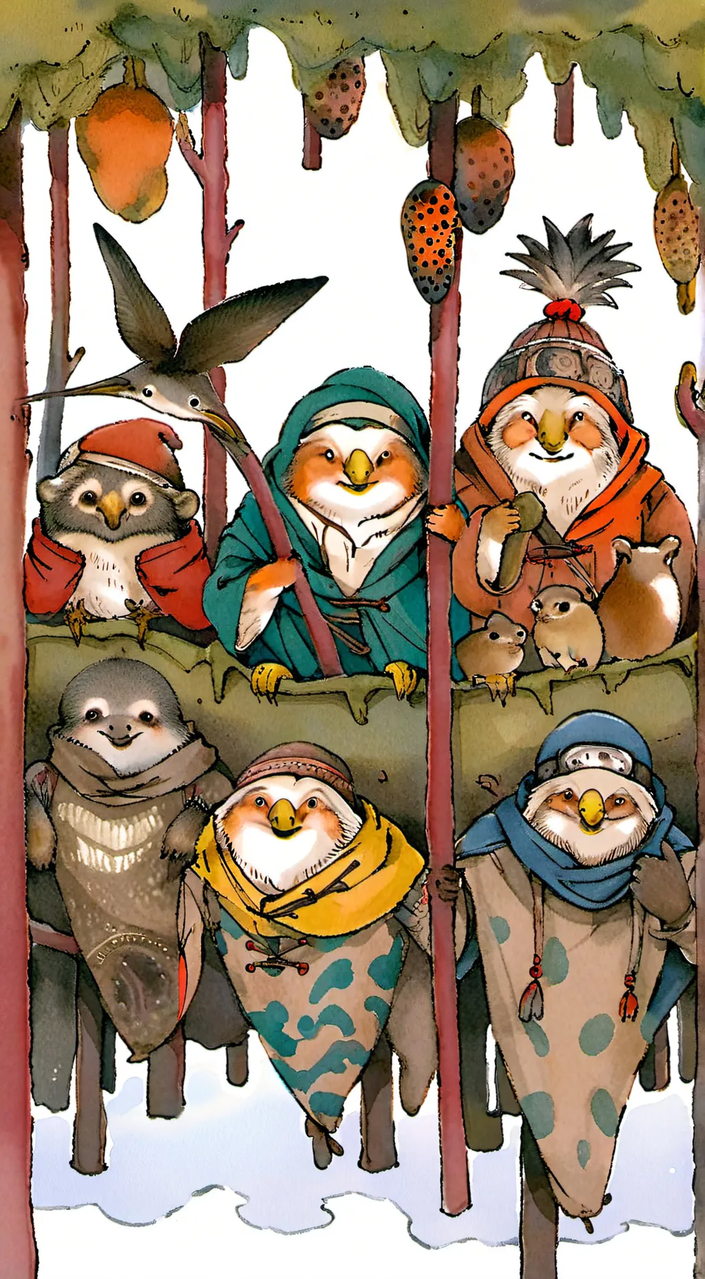 ai character: smiling critters  background