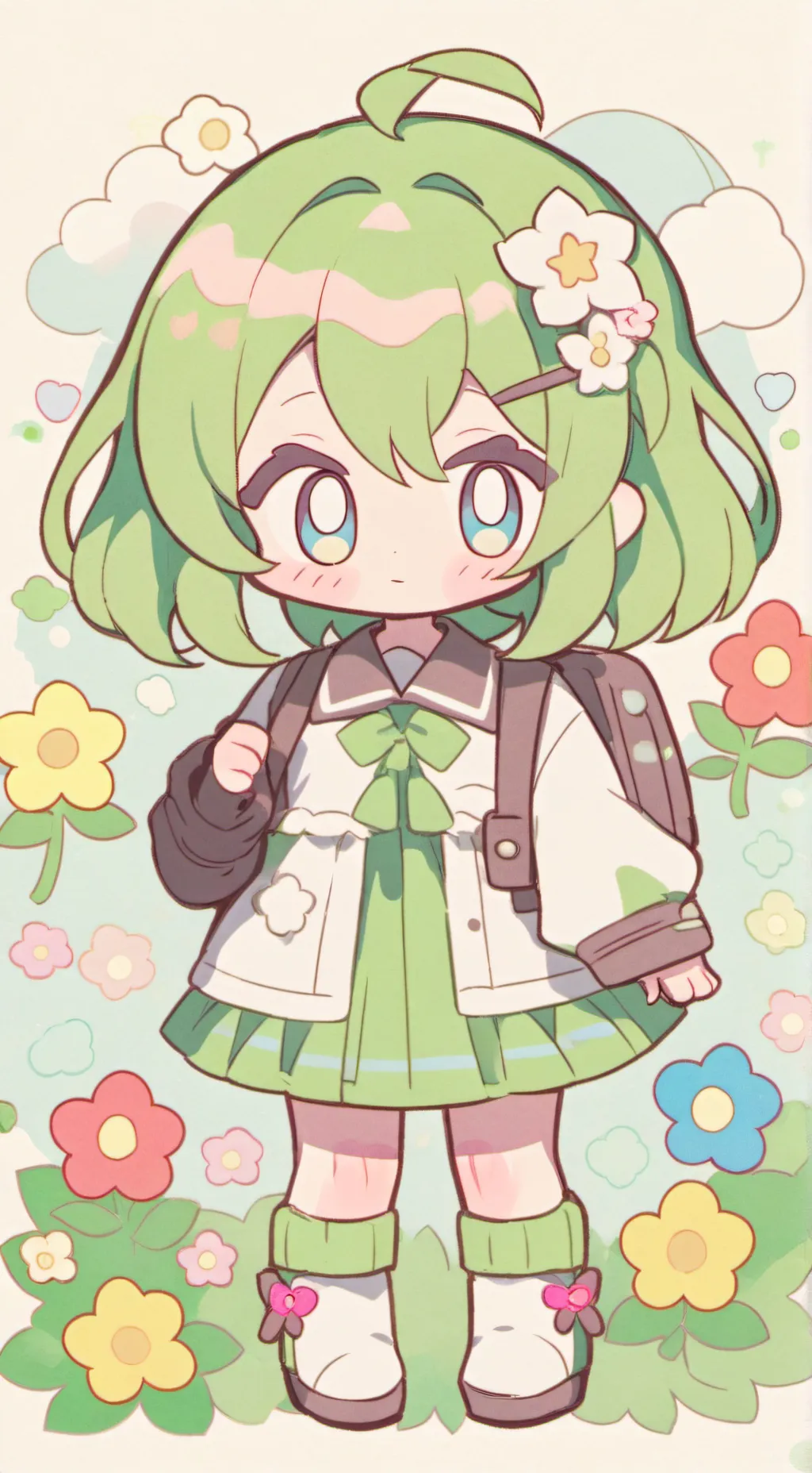 ai character: Dandys world but… background