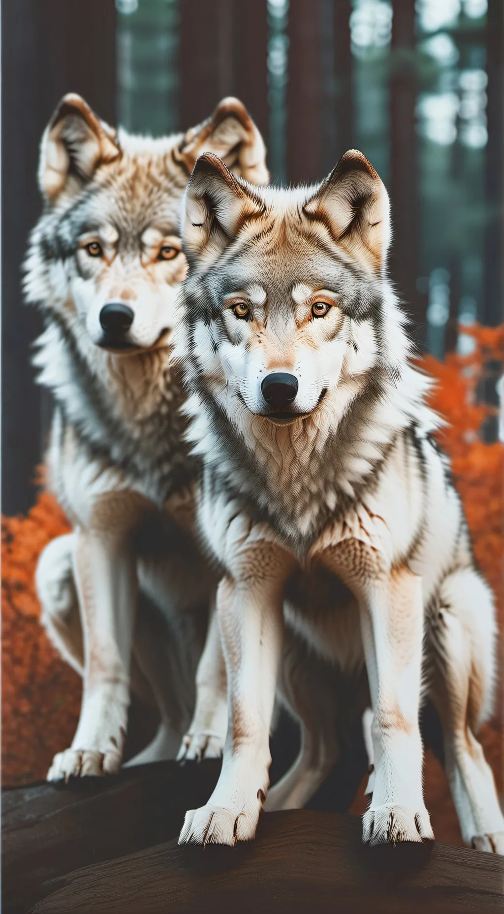 ai character: Wolf pack and pups background