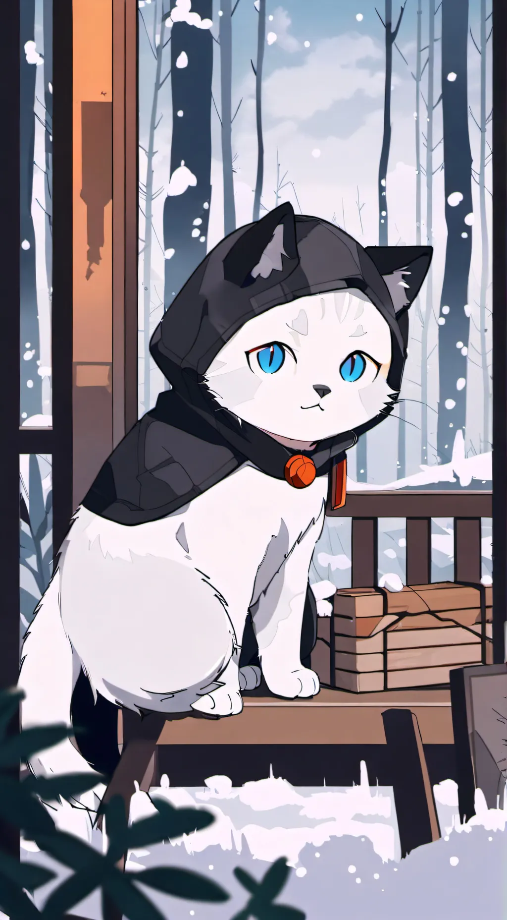 ai character: Snow background