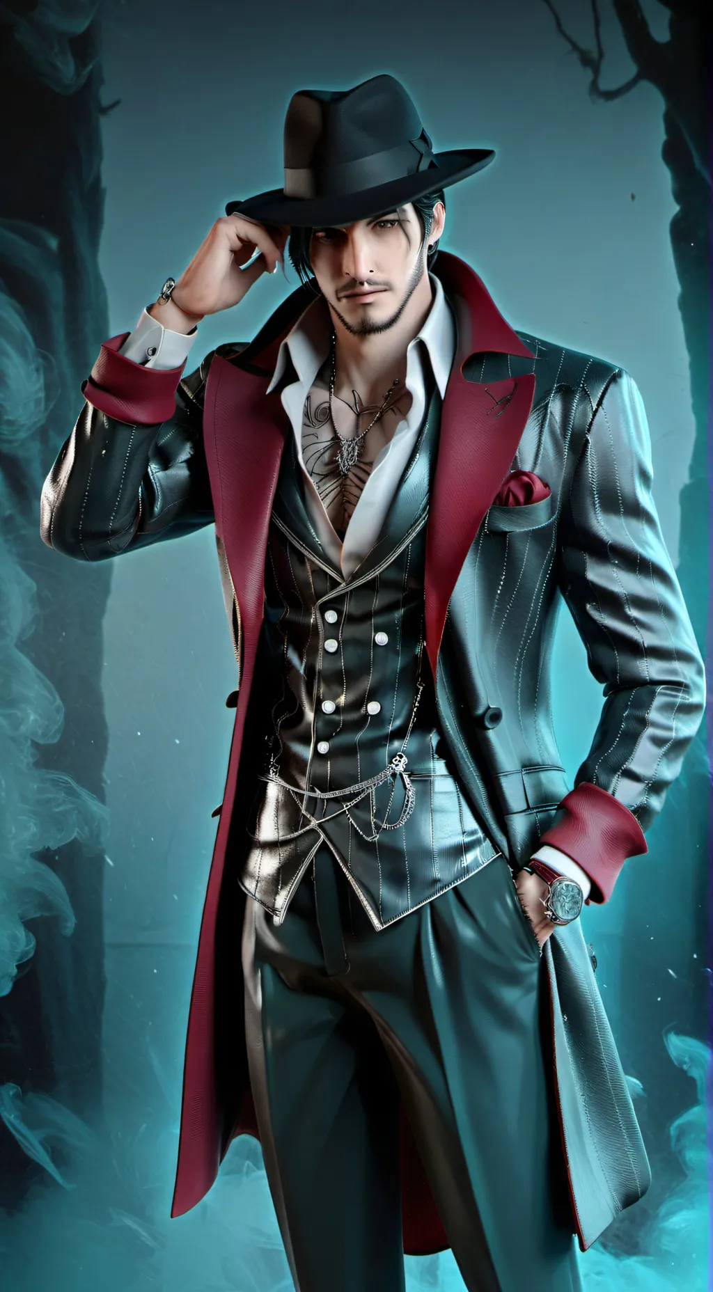 ai character: bangchan mafioso  background