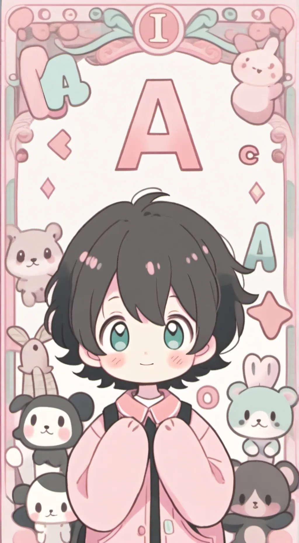 ai character: Alphabet meme background