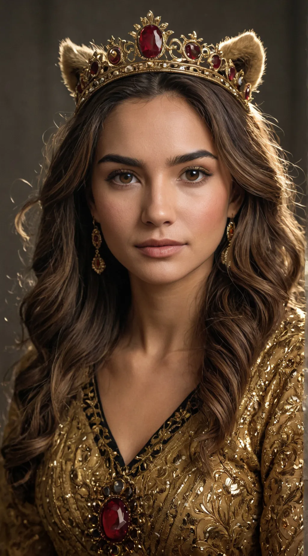 ai character: Mujer leona background