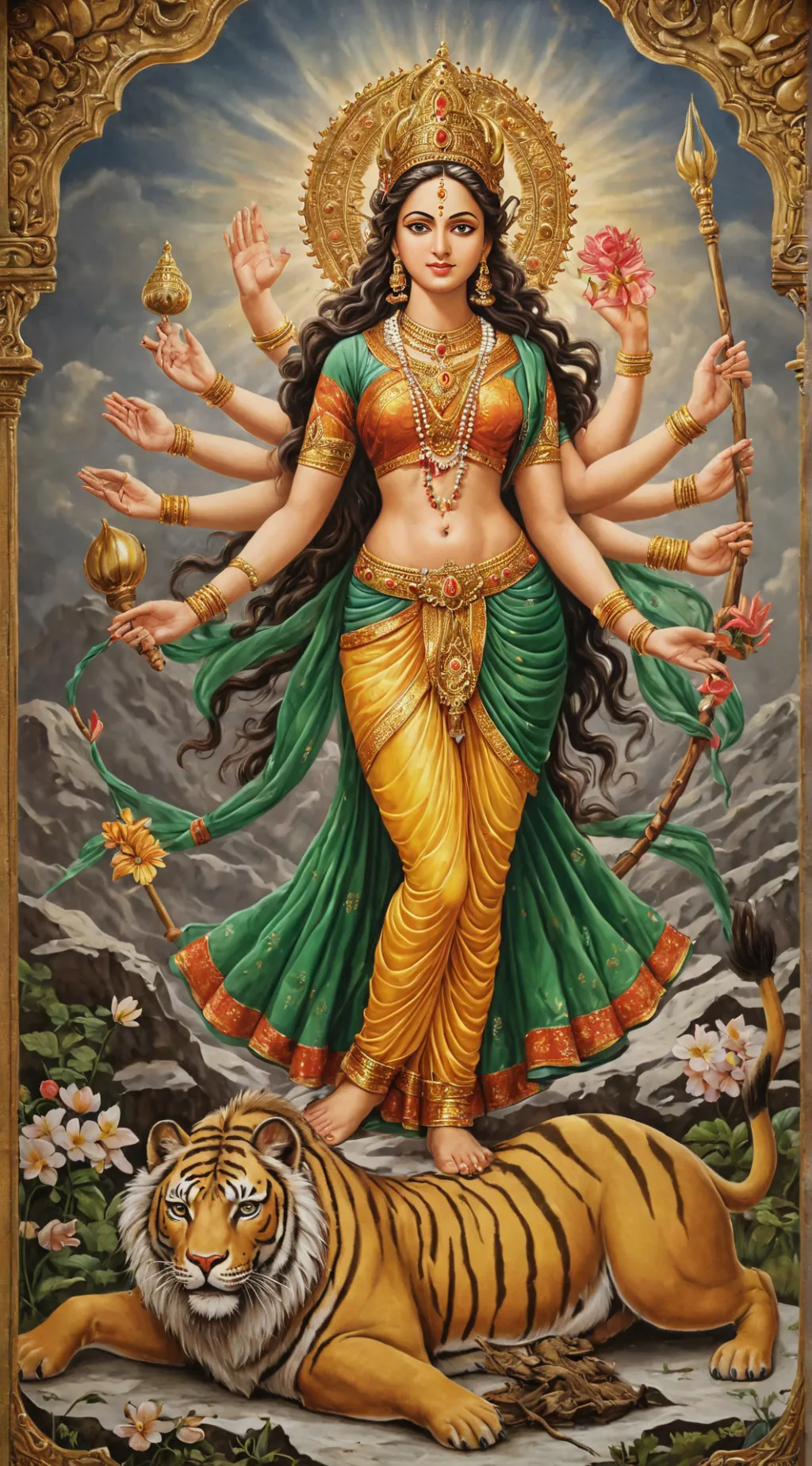 ai character: Maa Durga background