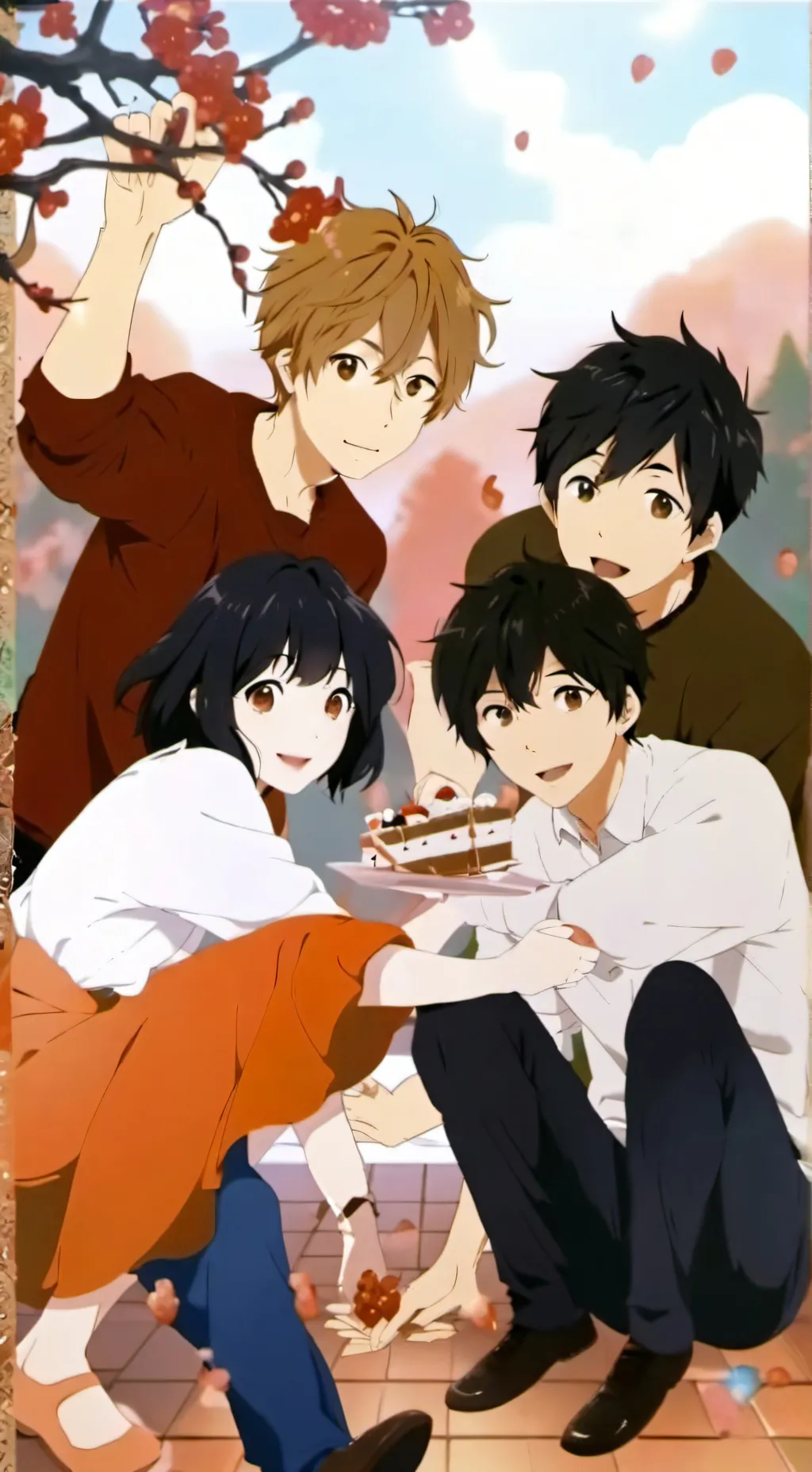 ai character: Group of friends background