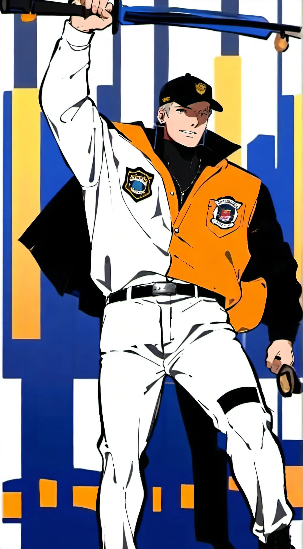 ai character: sheriff Labrador  background