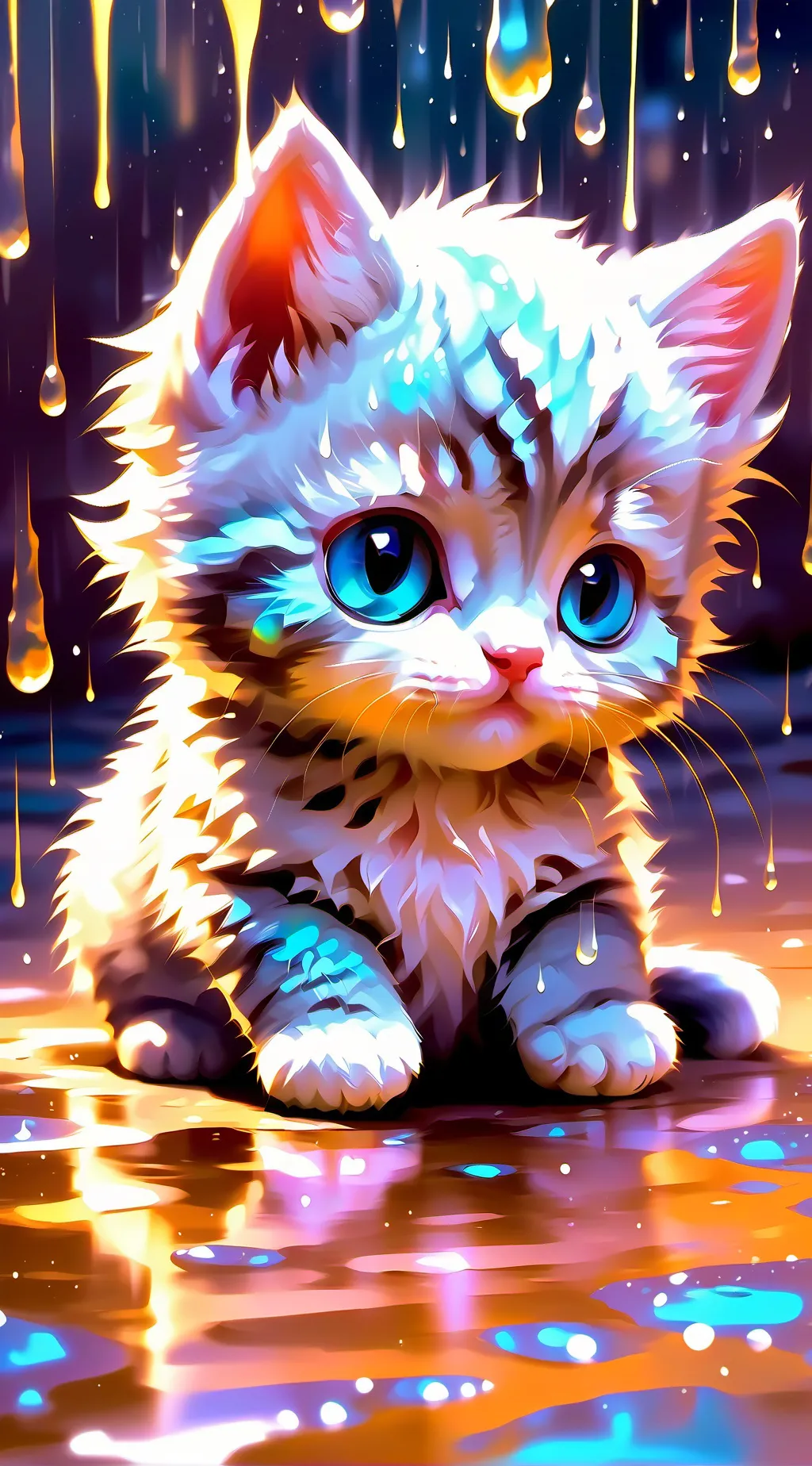 ai character: Lonely Cat..... background