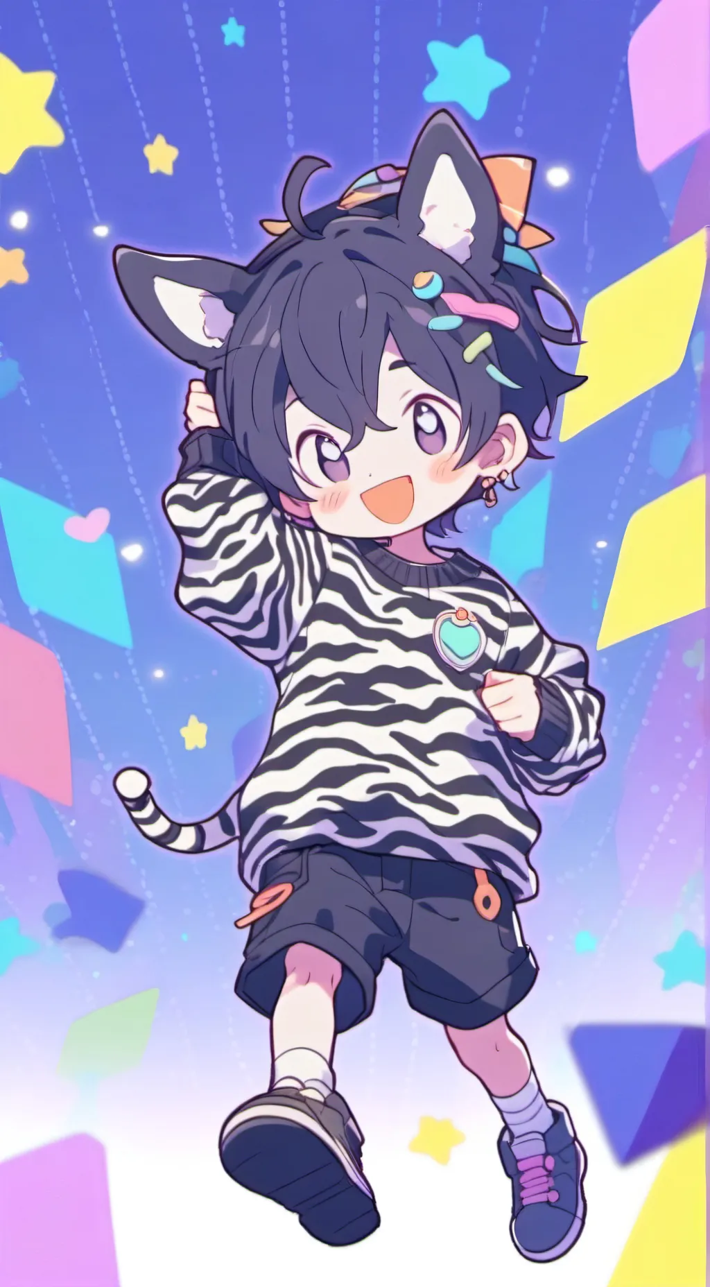 ai character: Striped Spirit Zebra background