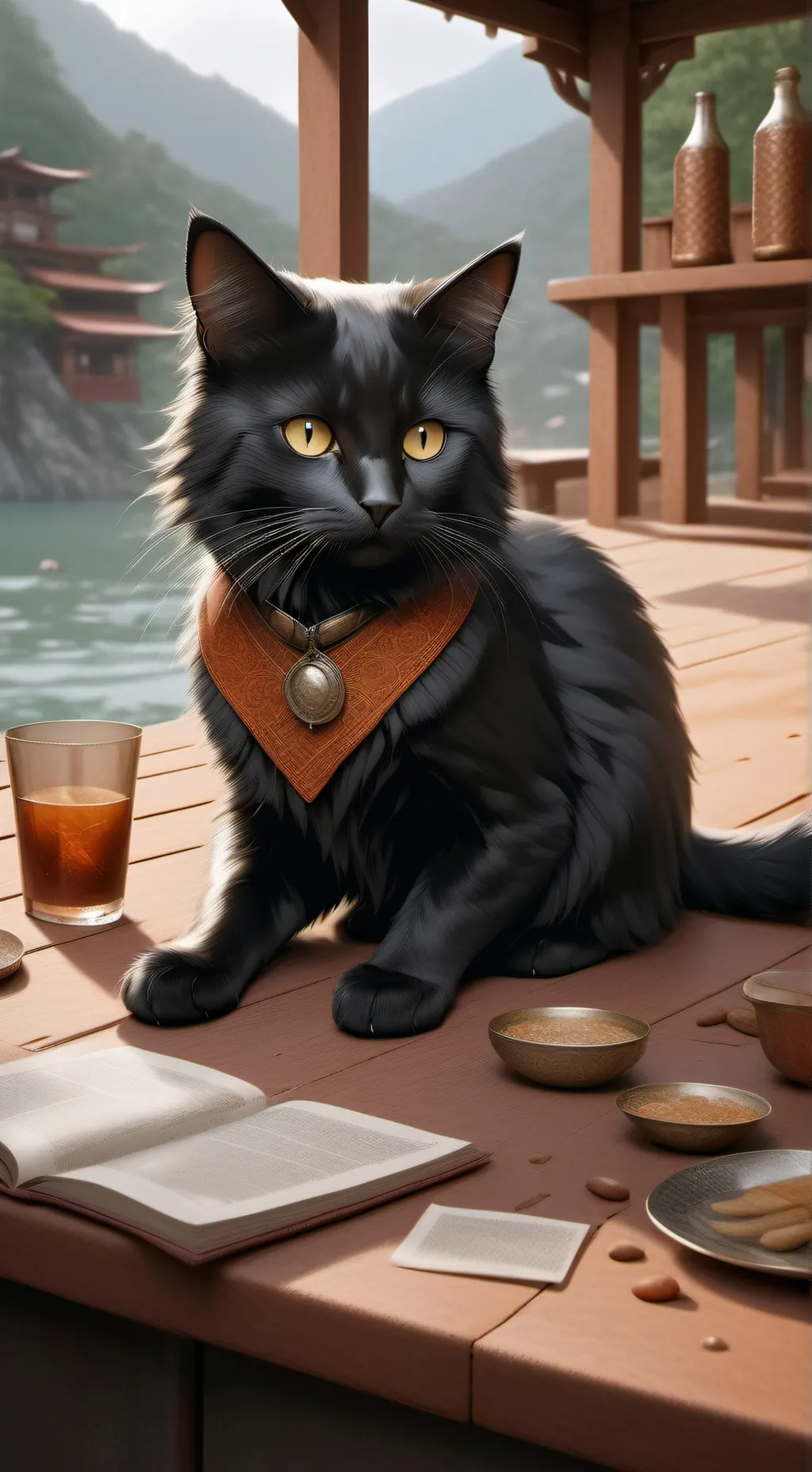 ai character: Jamal my black cat background