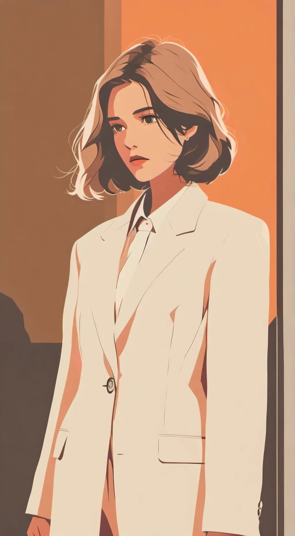 ai character: Brodcast lady background