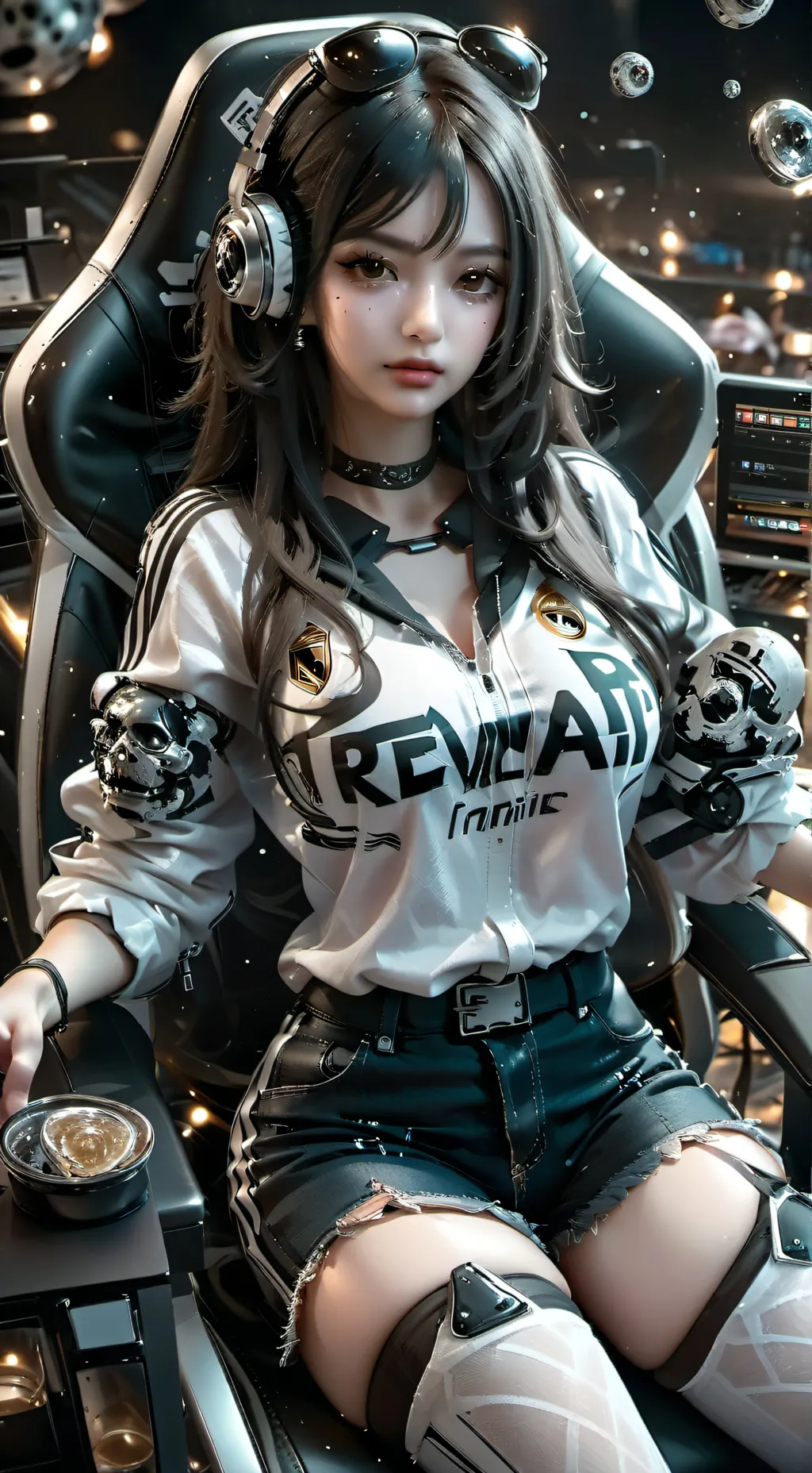 ai character: kenia🩵🤍🩵🤍 background