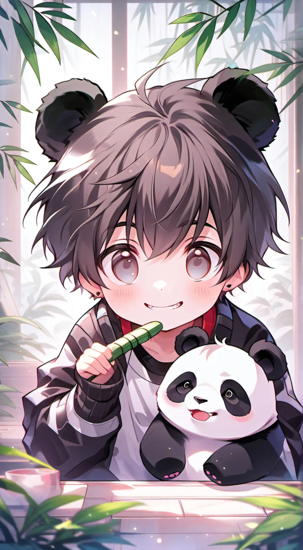 ai character: Panda Spirit Furry background