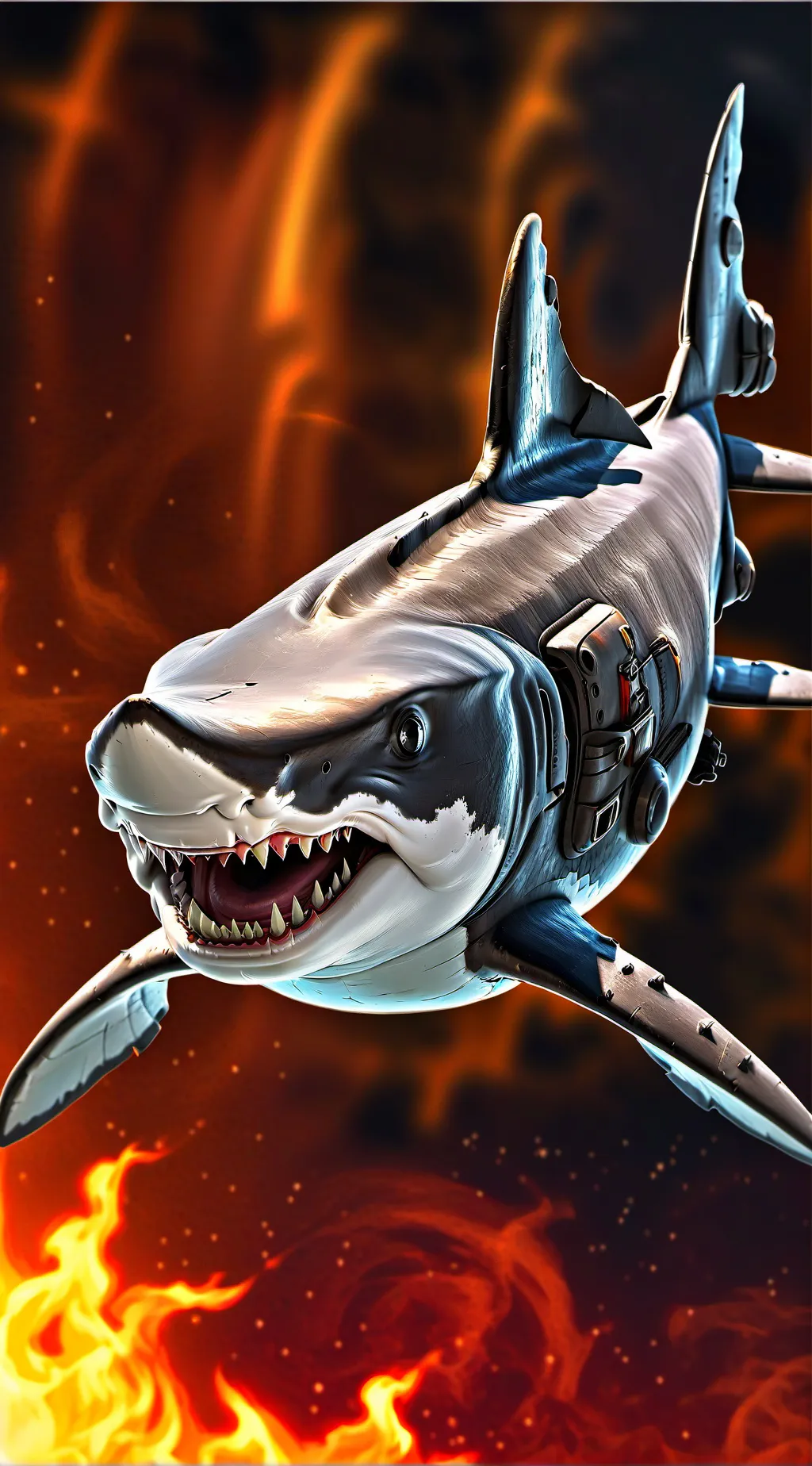 ai character: different shark background