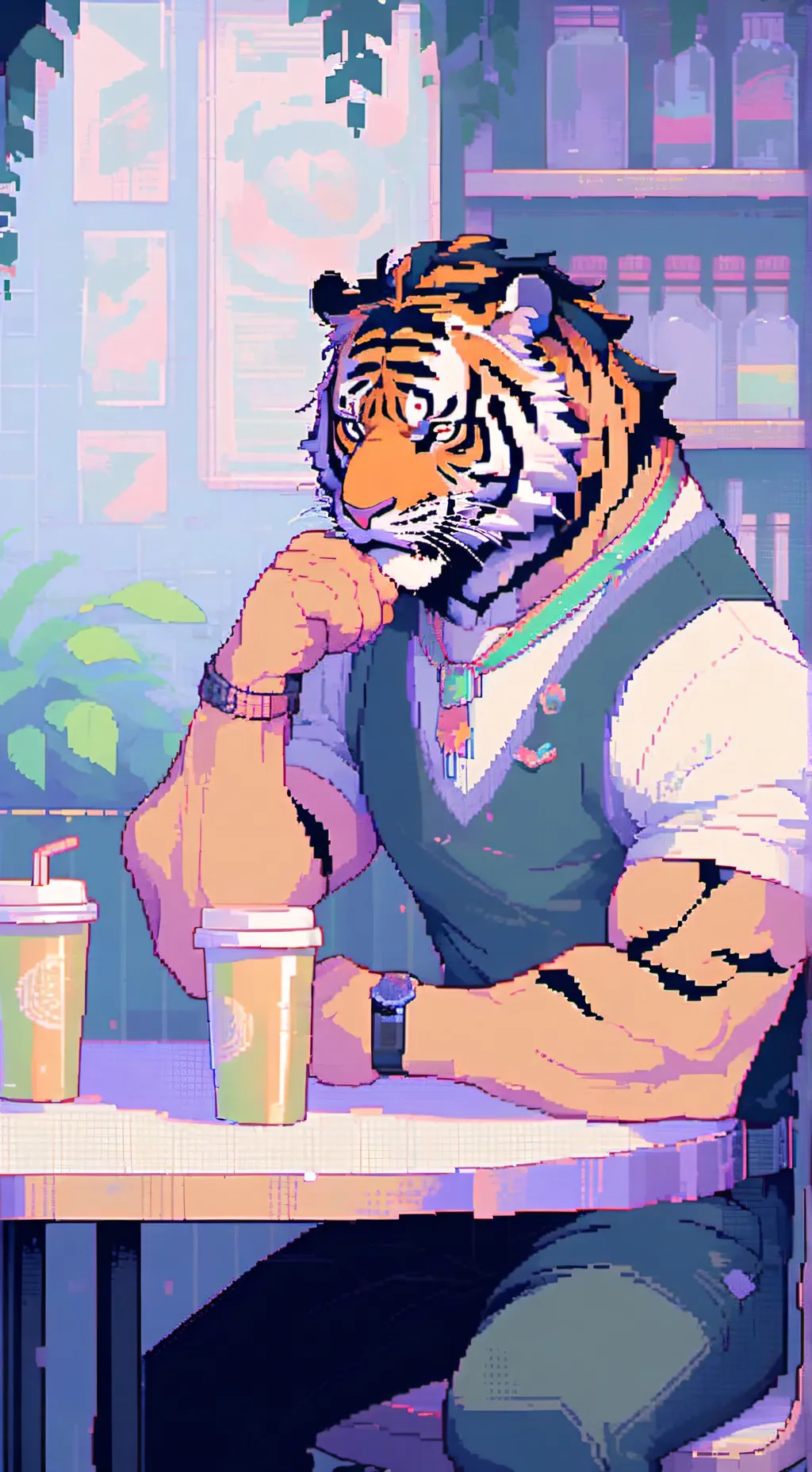 ai character: tigre 🐯 😍❤️🧡 background