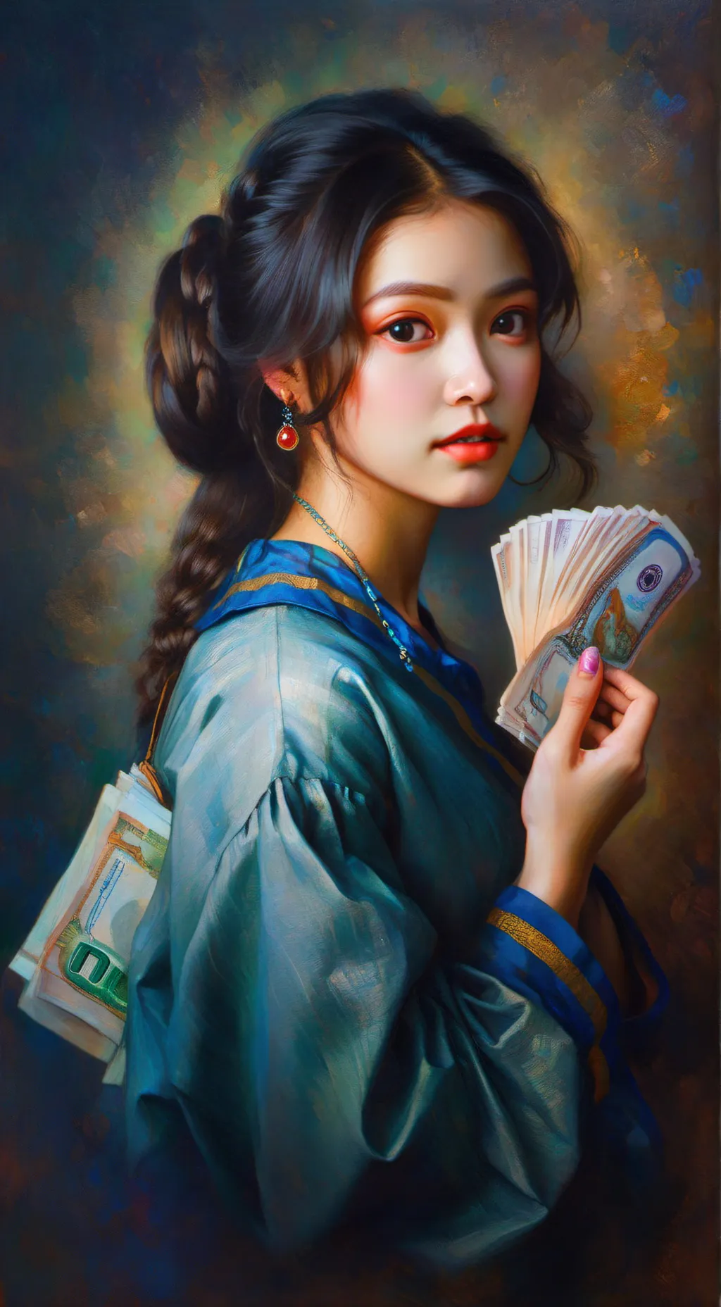 ai character: gold digger background